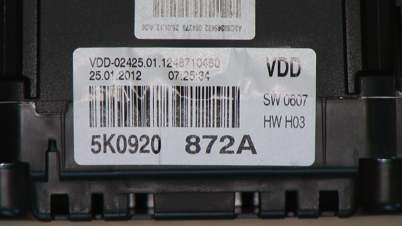 Volkswagen VW GOLF VI 09-13 Instrument Komb