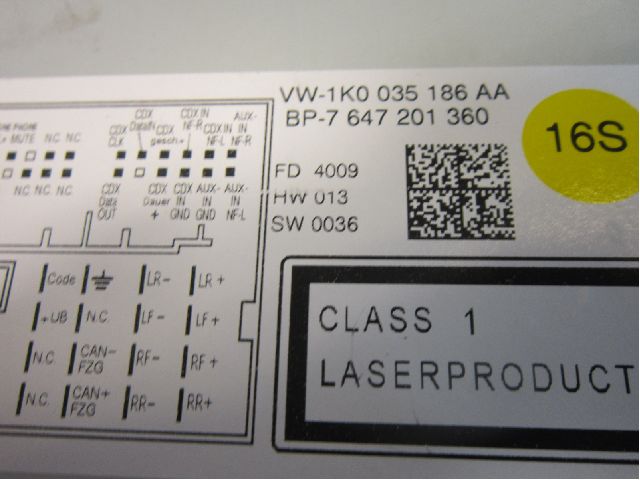 Volkswagen VW GOLF VI 09-13 Radio