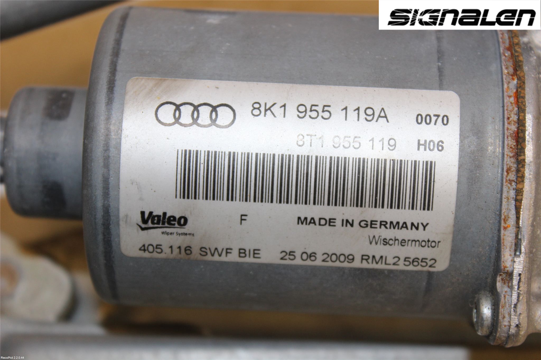 Audi A4/S4 08-11 Torkarmotor Vindruta