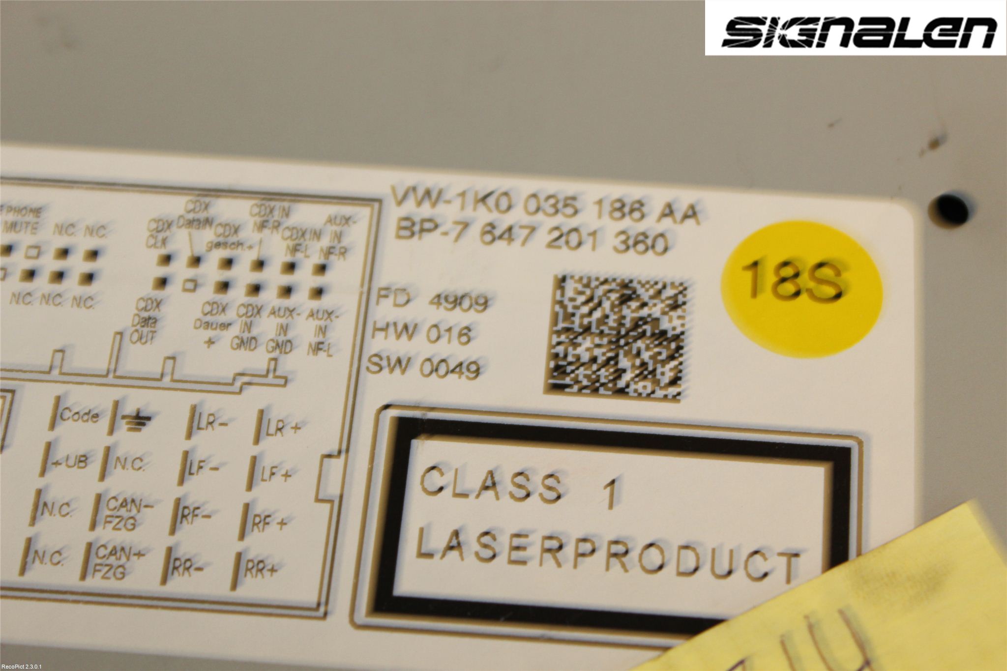 Volkswagen VW GOLF VI 09-13 Radio
