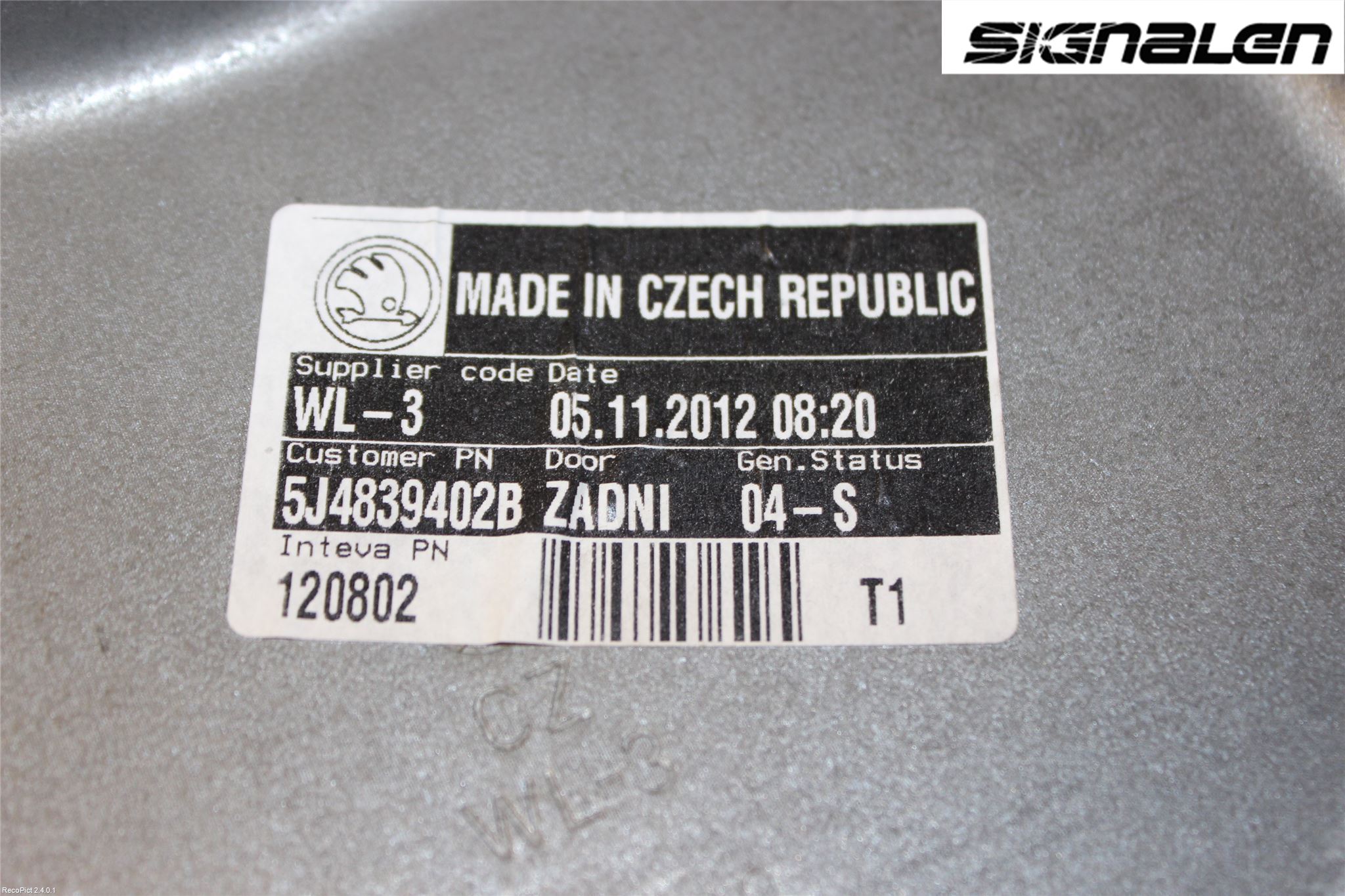 Skoda FABIA 07-14 Fönsterhissmekanism