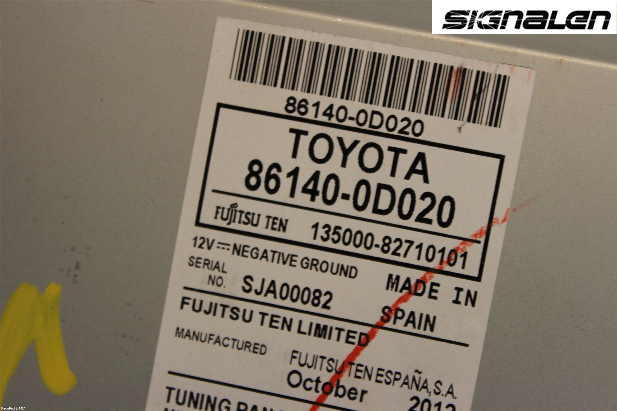 Toyota YARIS XP130 12-14 Radio