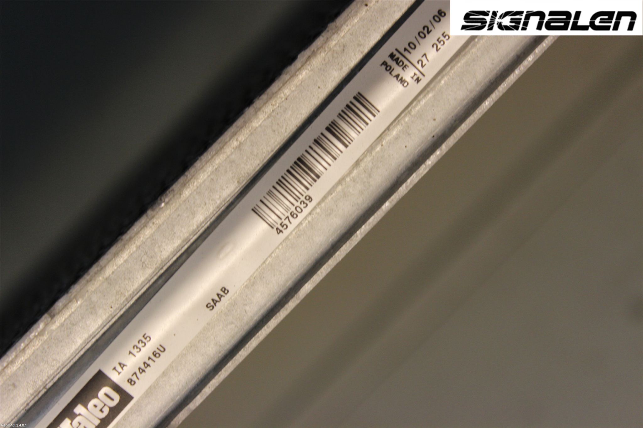 Saab 9-5     06-10 Laddluft-Intercooler Kyl