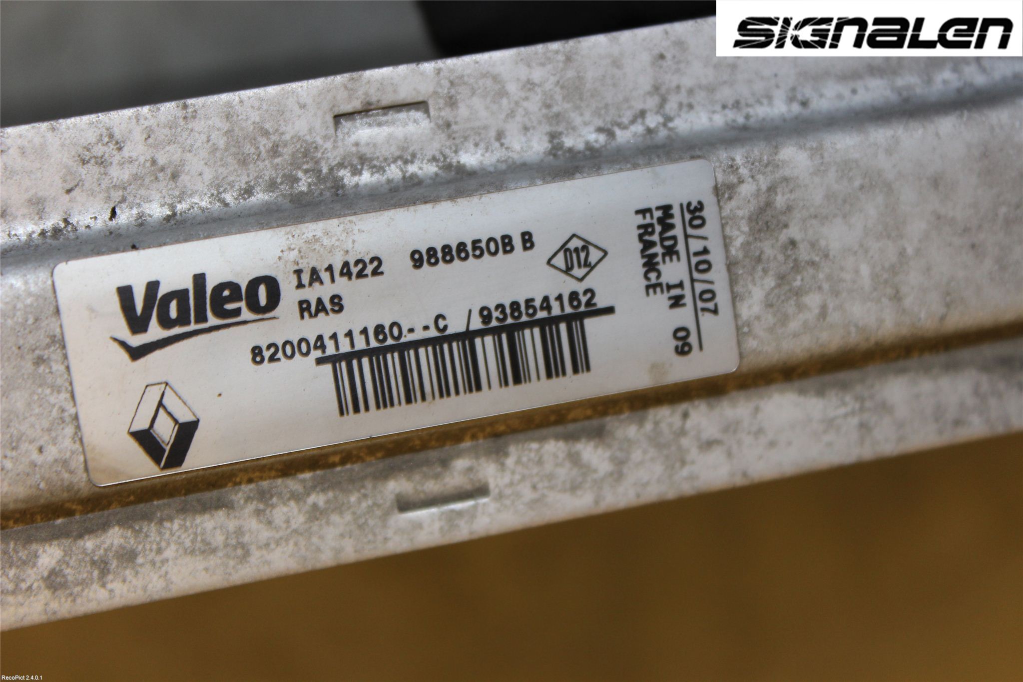 Opel VIVARO 01-14 Laddluft-Intercooler Kyl