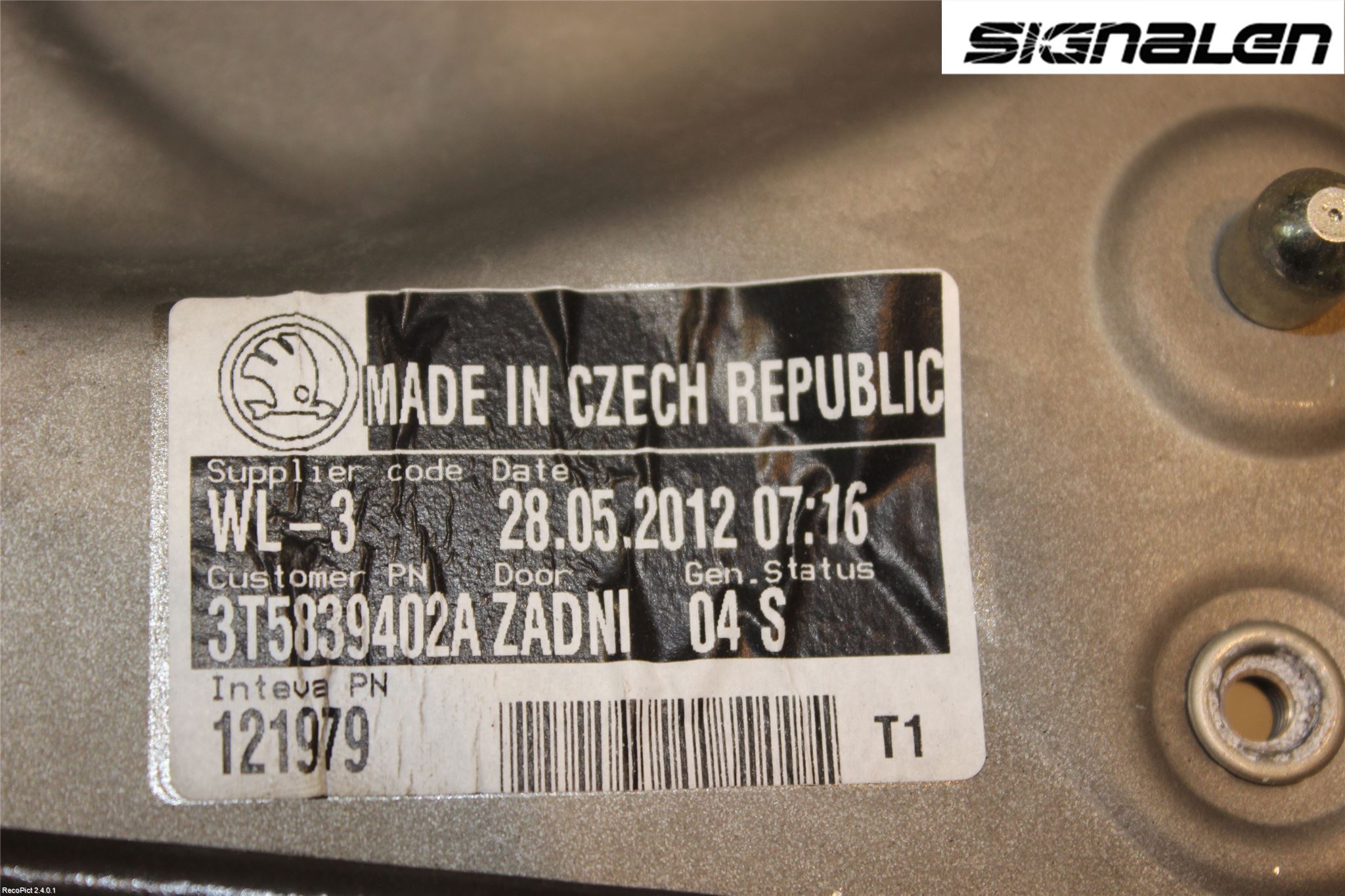 Skoda SUPERB 09-15 Fönsterhissmekanism