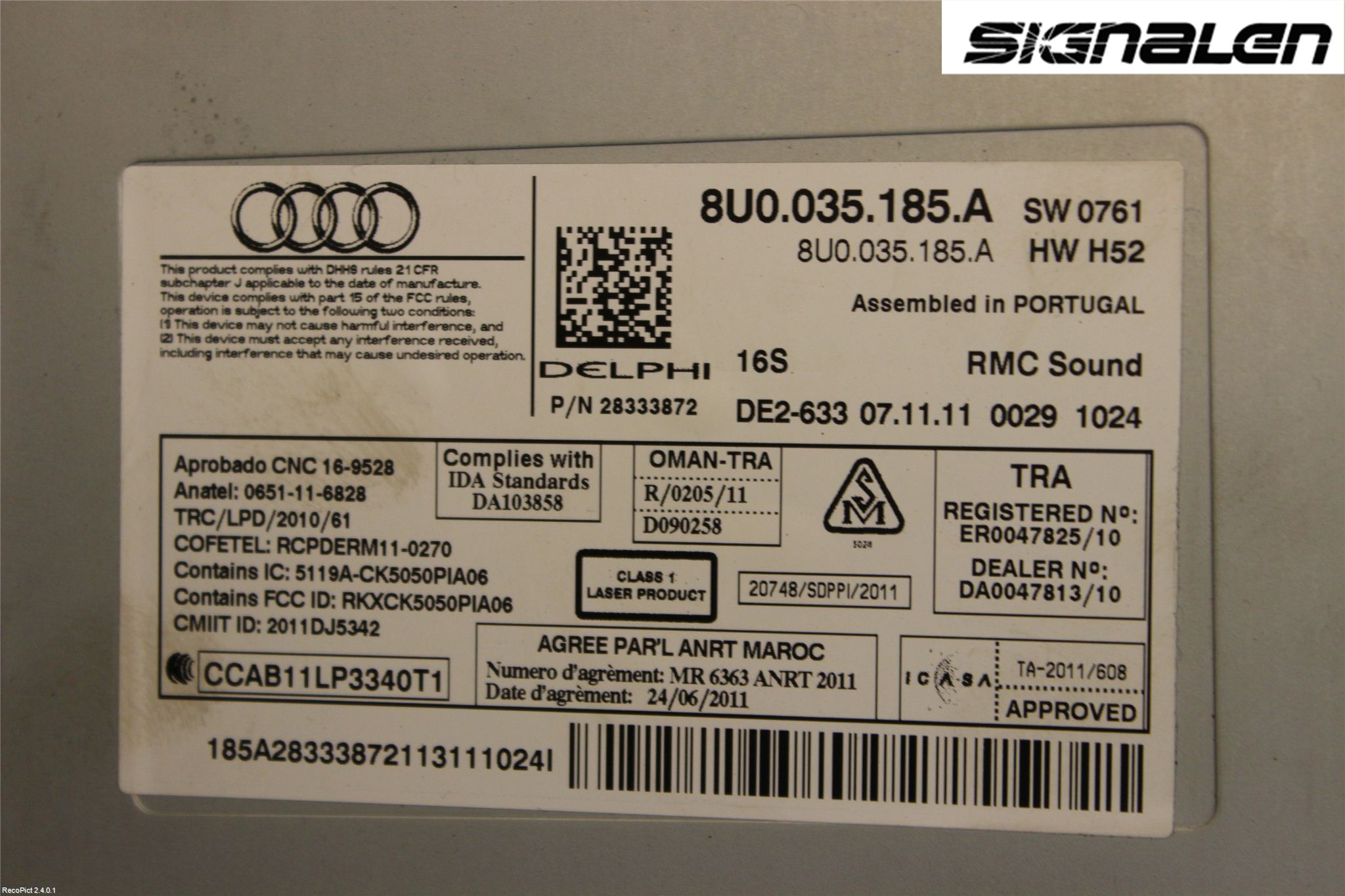 Audi Q3 8U 12-18 Radio