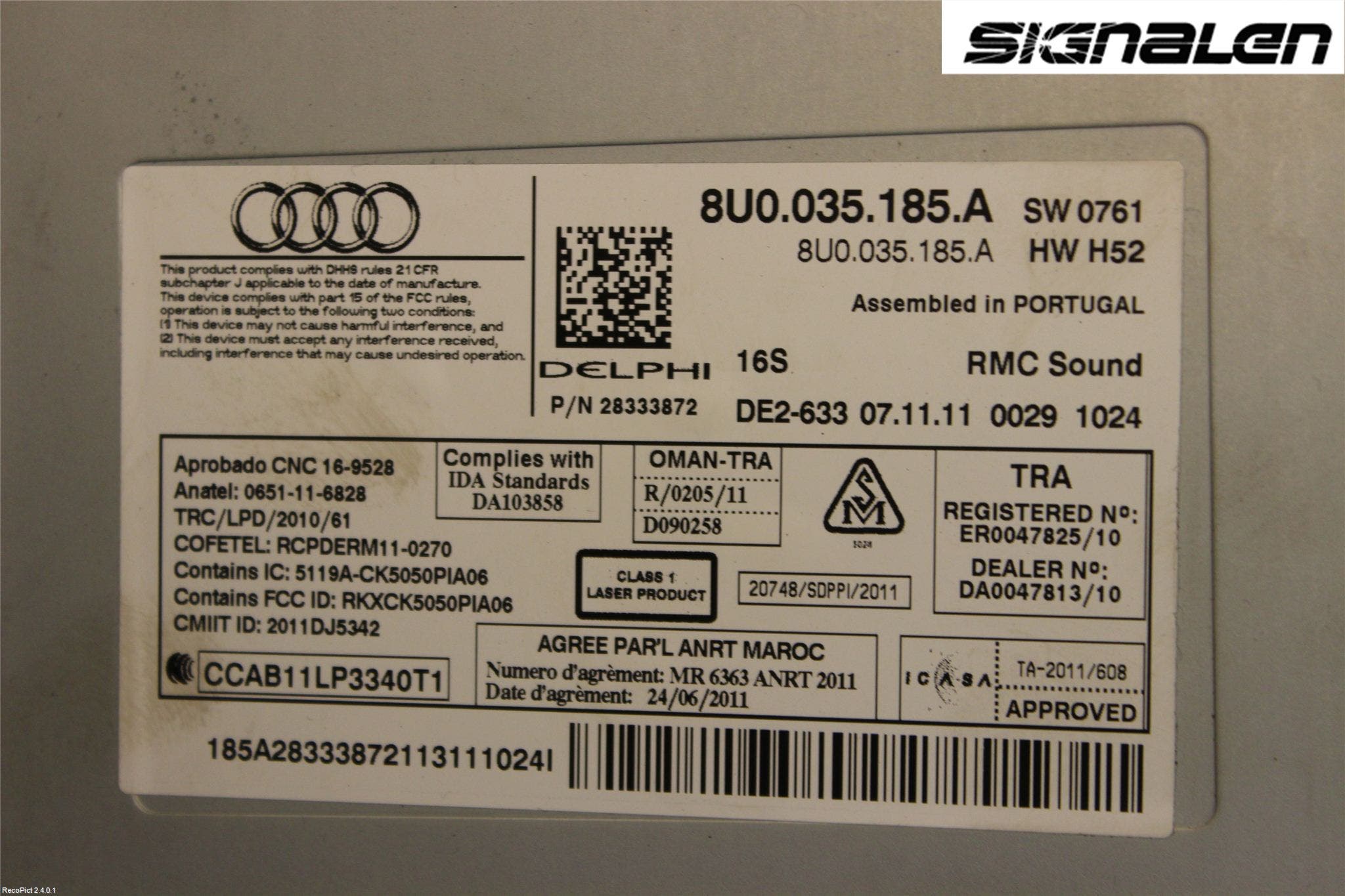 Audi Q3 8U 12-18 Radio