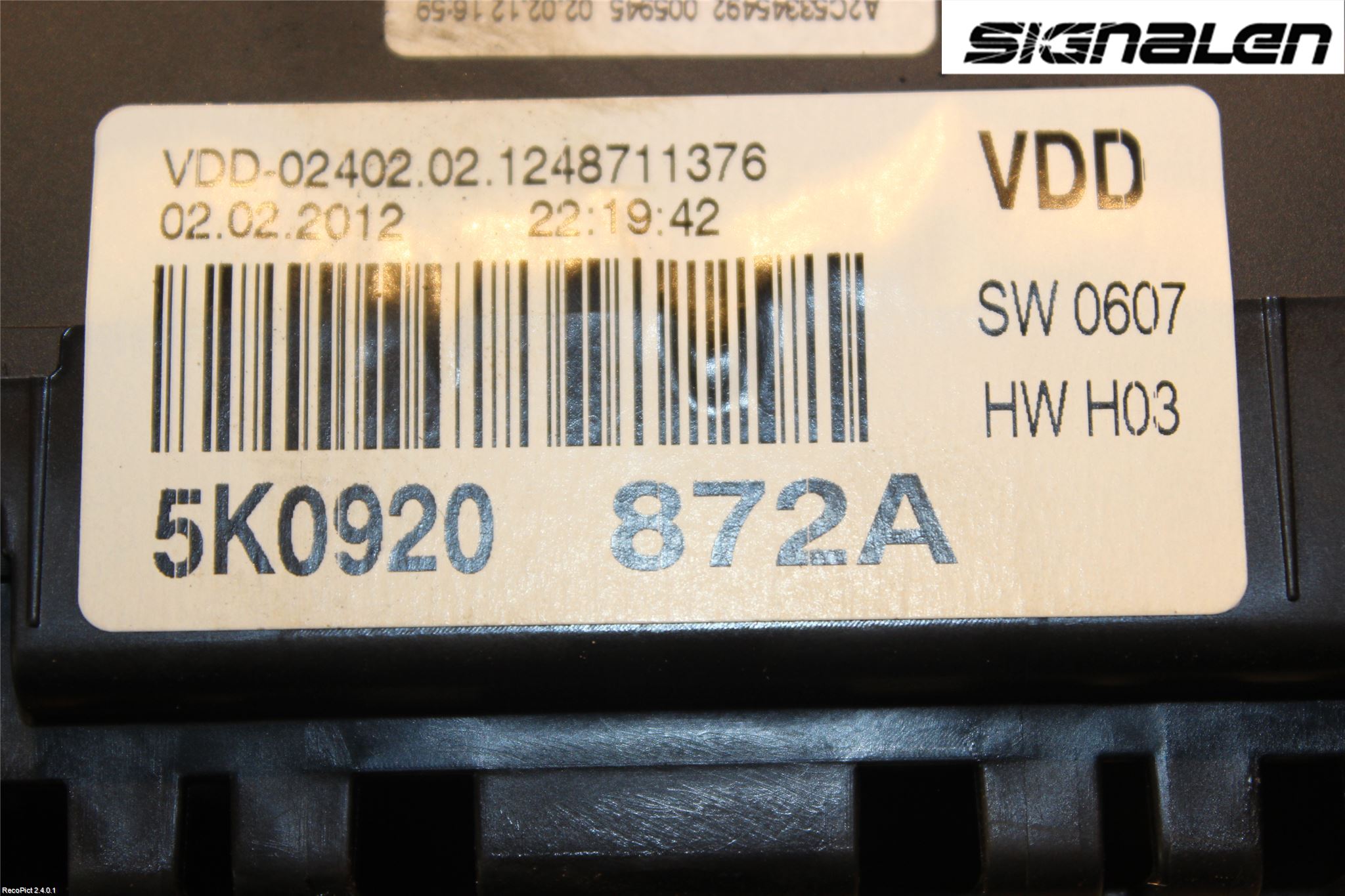 Volkswagen VW GOLF VI 09-13 Instrument Komb