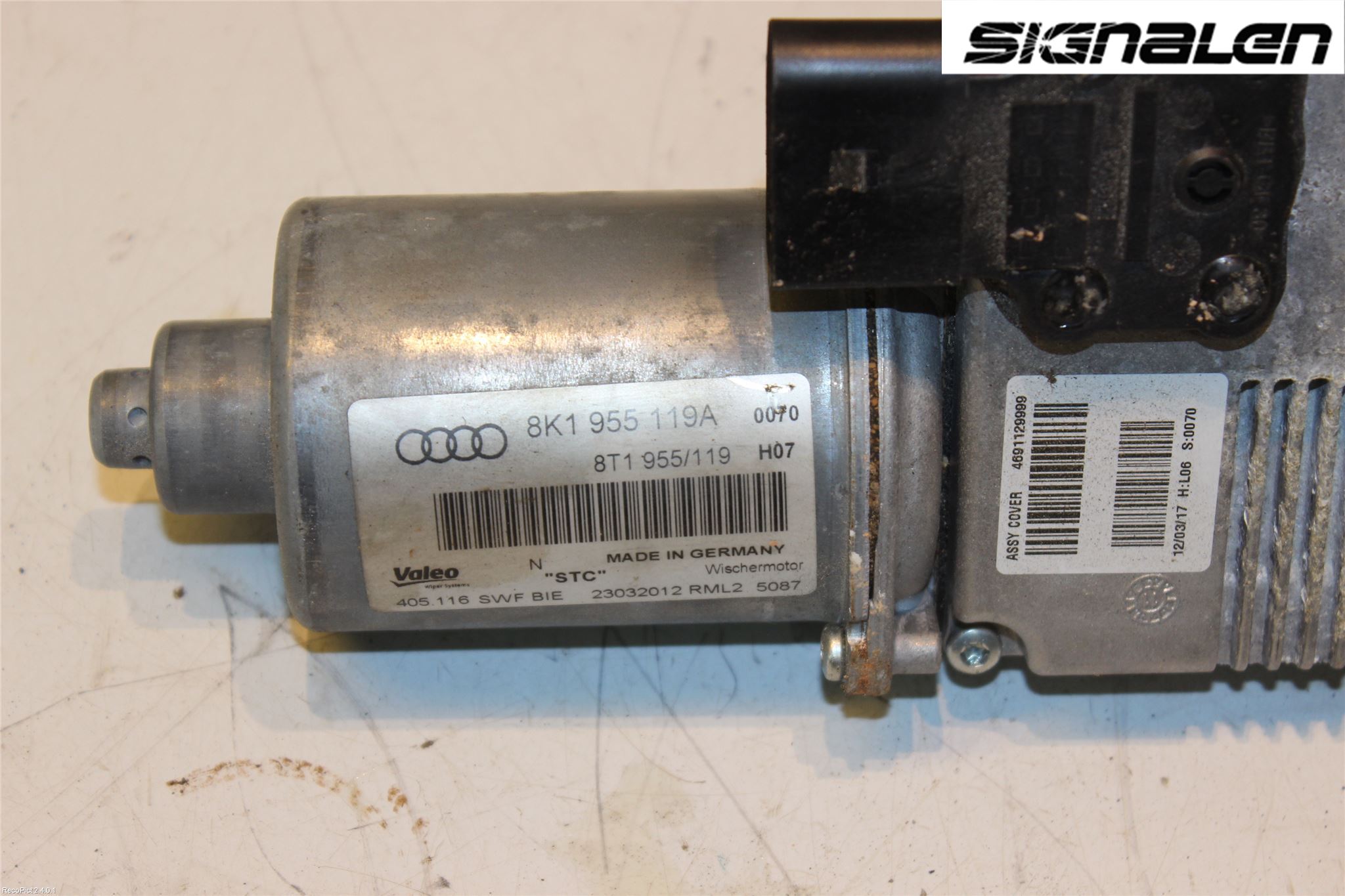 Audi A4 12-15 Torkarmotor Vindruta