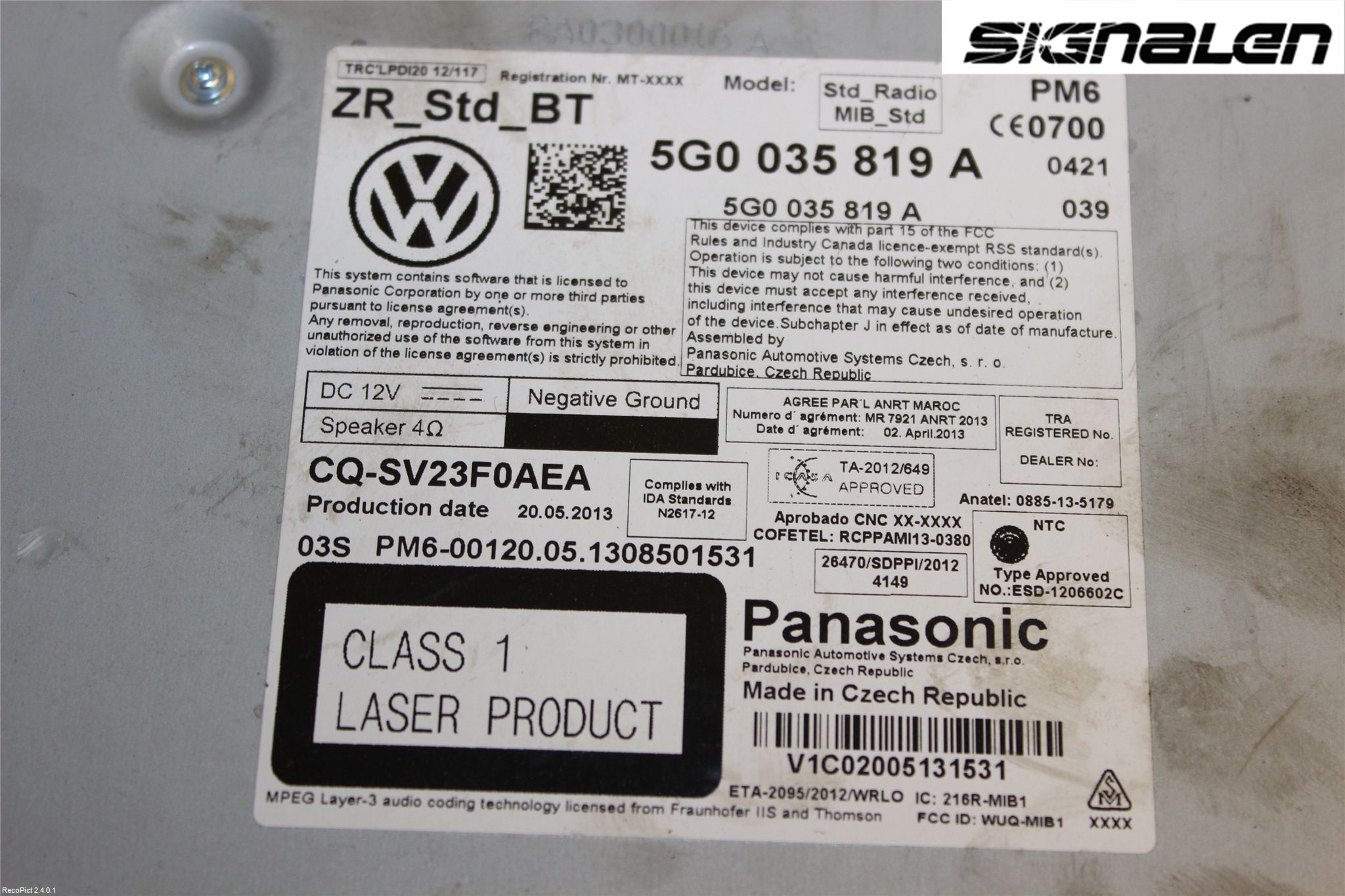 Volkswagen VW GOLF / E-GOLF VII 13-20 Radio