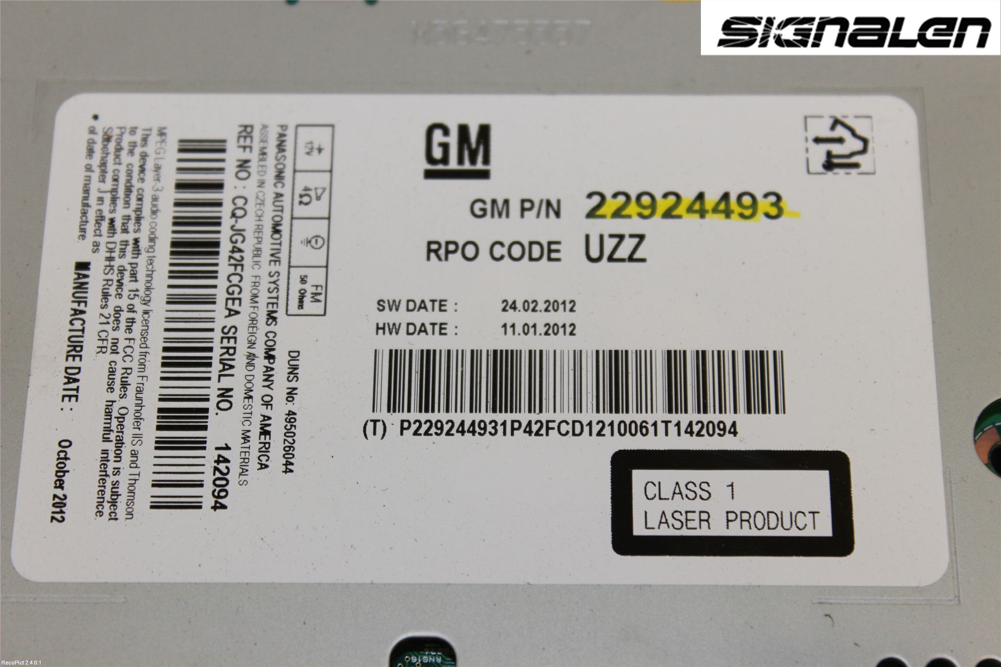 Opel ASTRA J 10-15 Radio