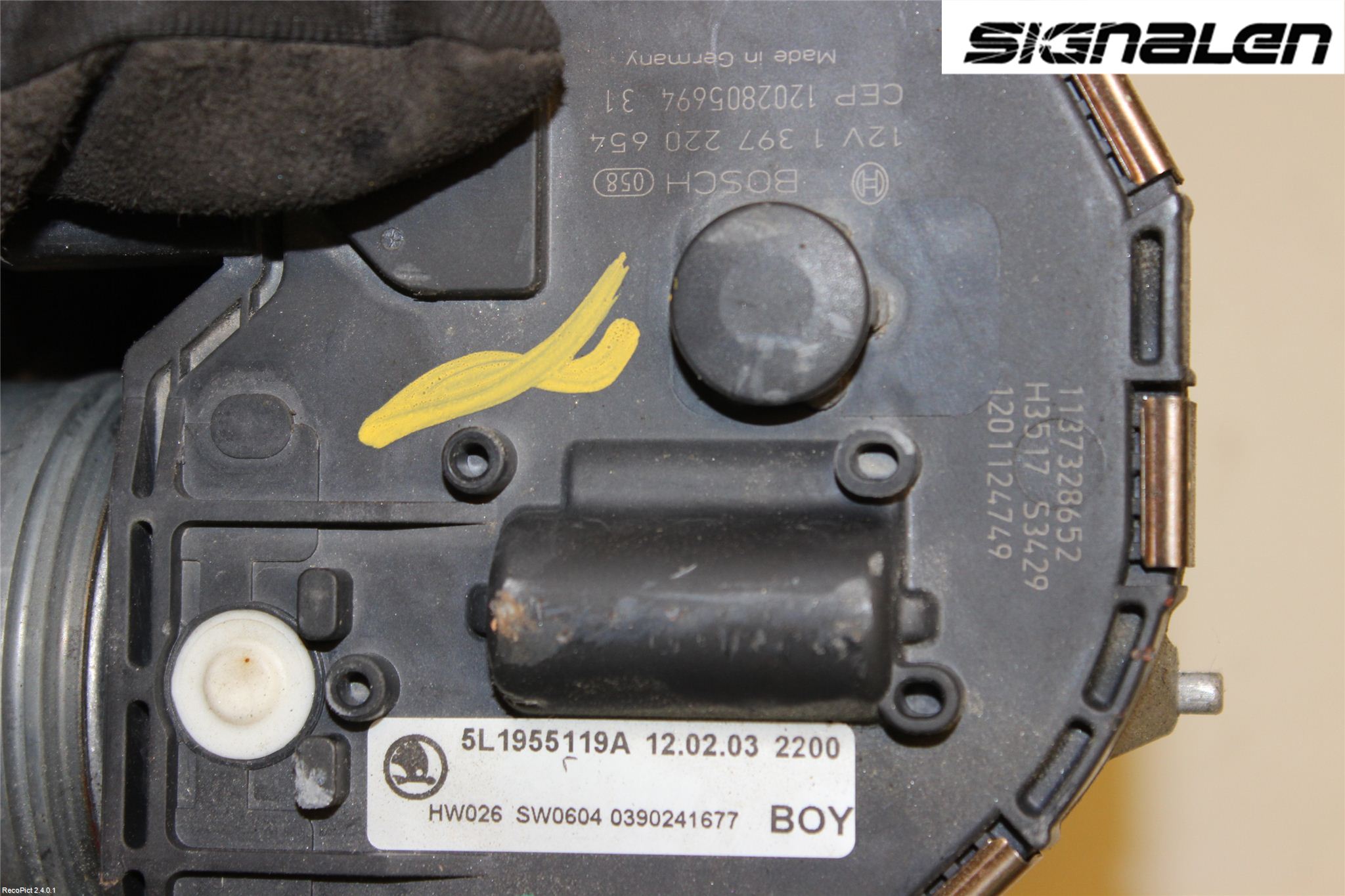 Skoda YETI Torkarmotor Vindruta