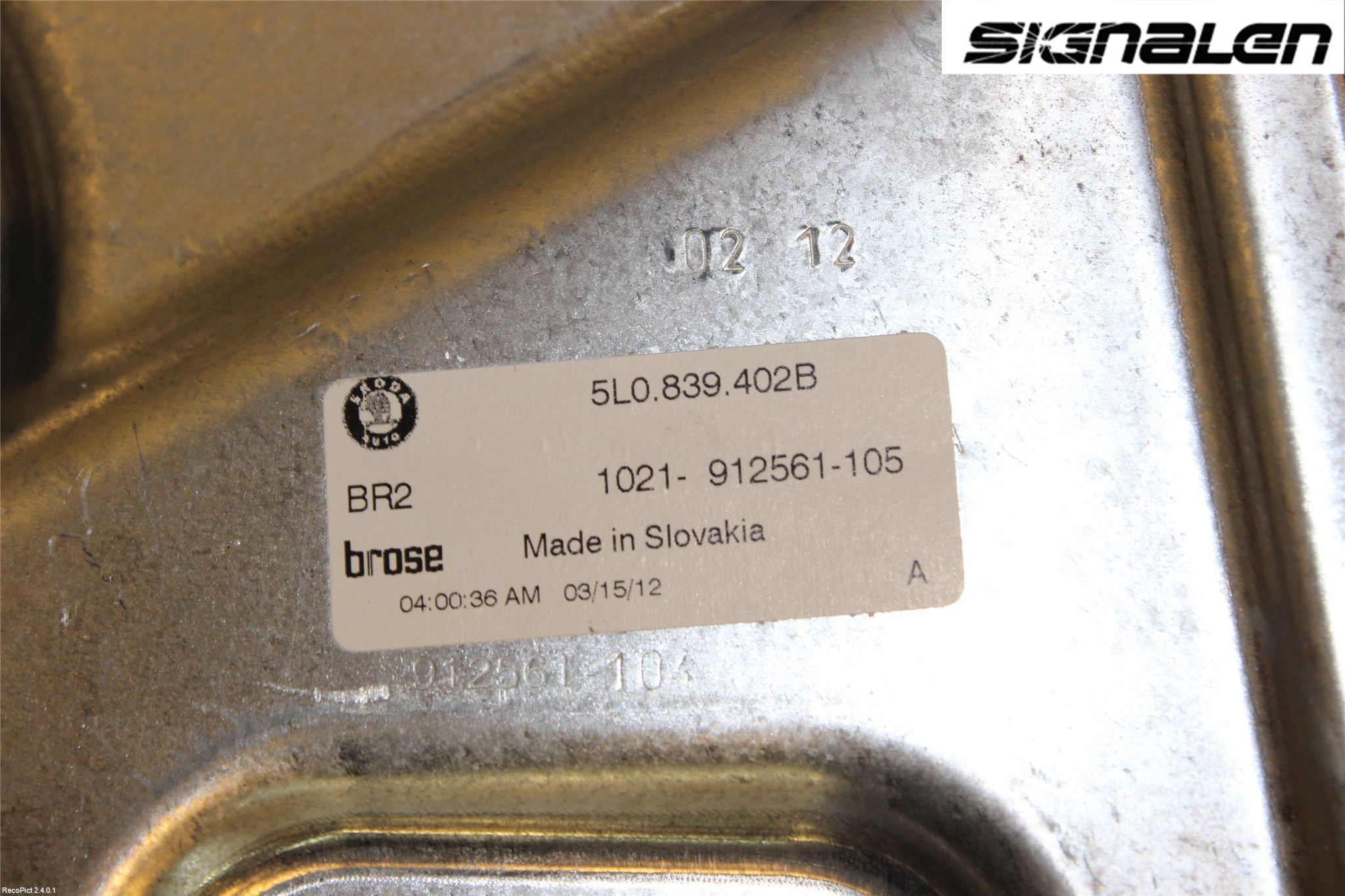 Skoda YETI Fönsterhissmekanism