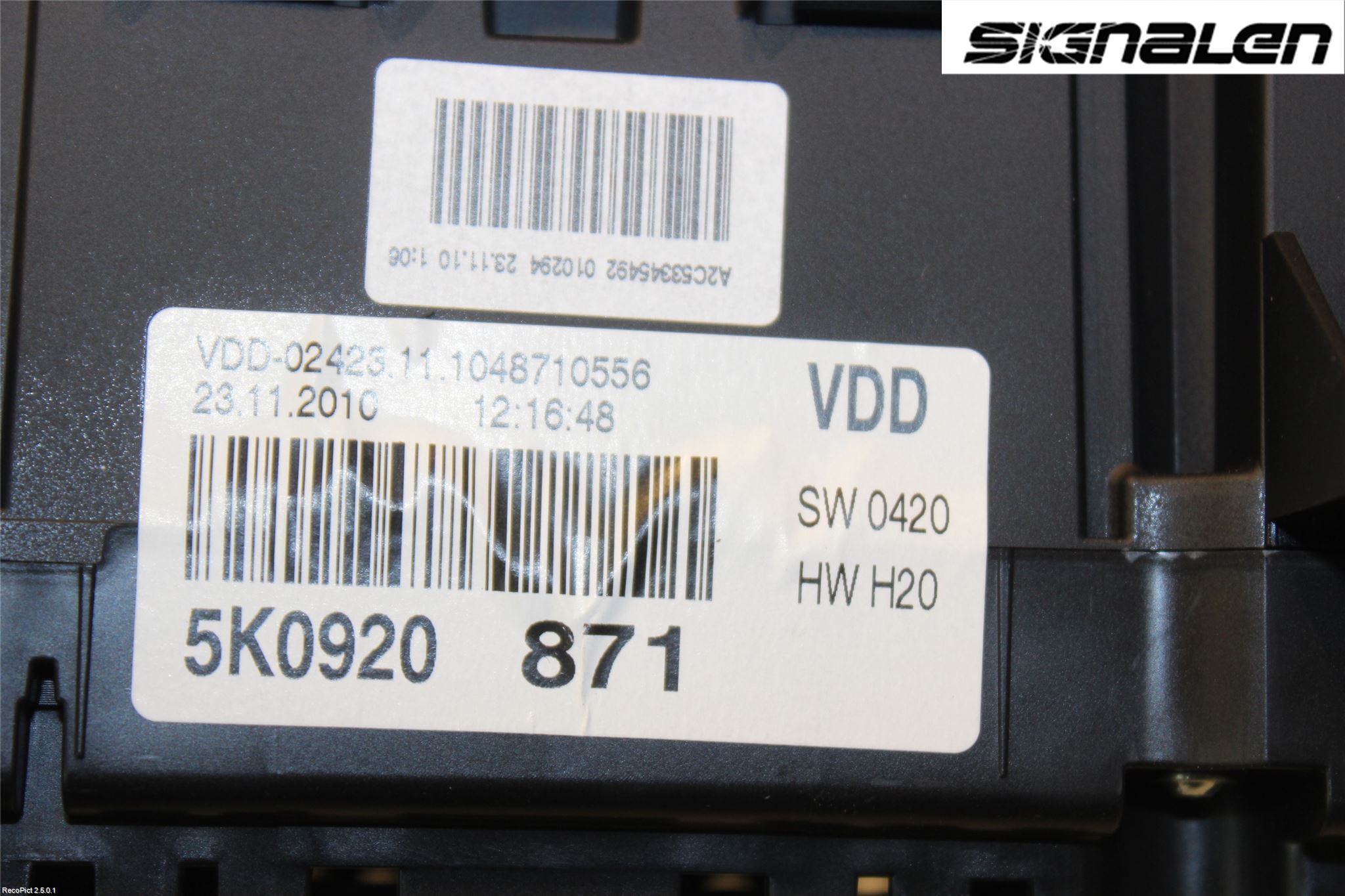 Volkswagen VW GOLF VI 09-13 Instrument Komb