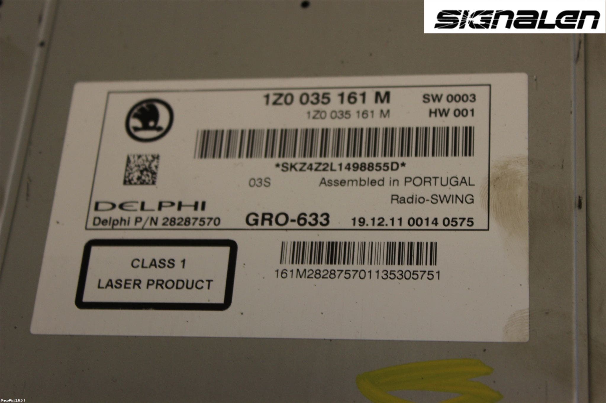 Skoda OCTAVIA (1Z) 05-13 Radio