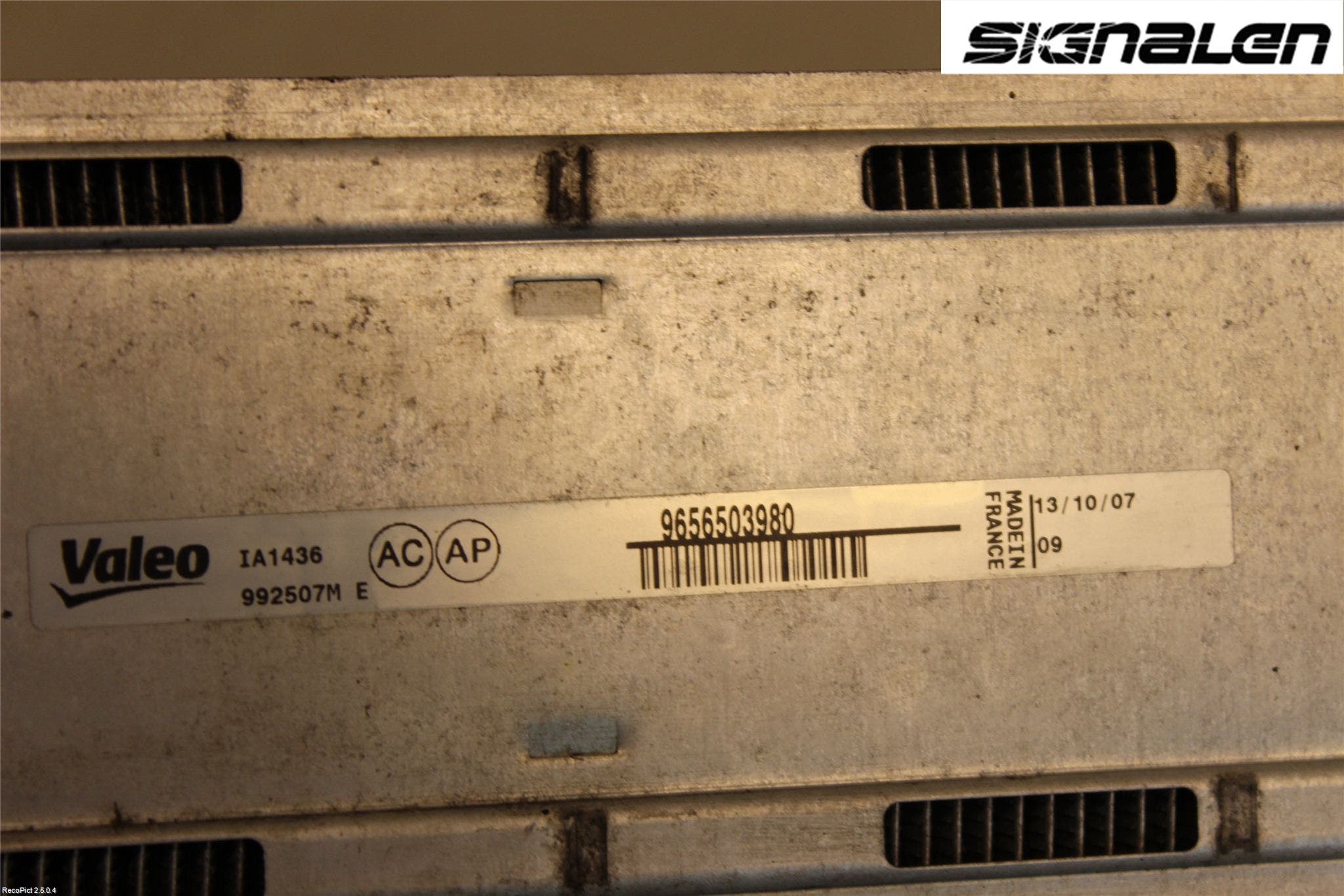 Peugeot 307 05-08 Laddluft-Intercooler Kyl