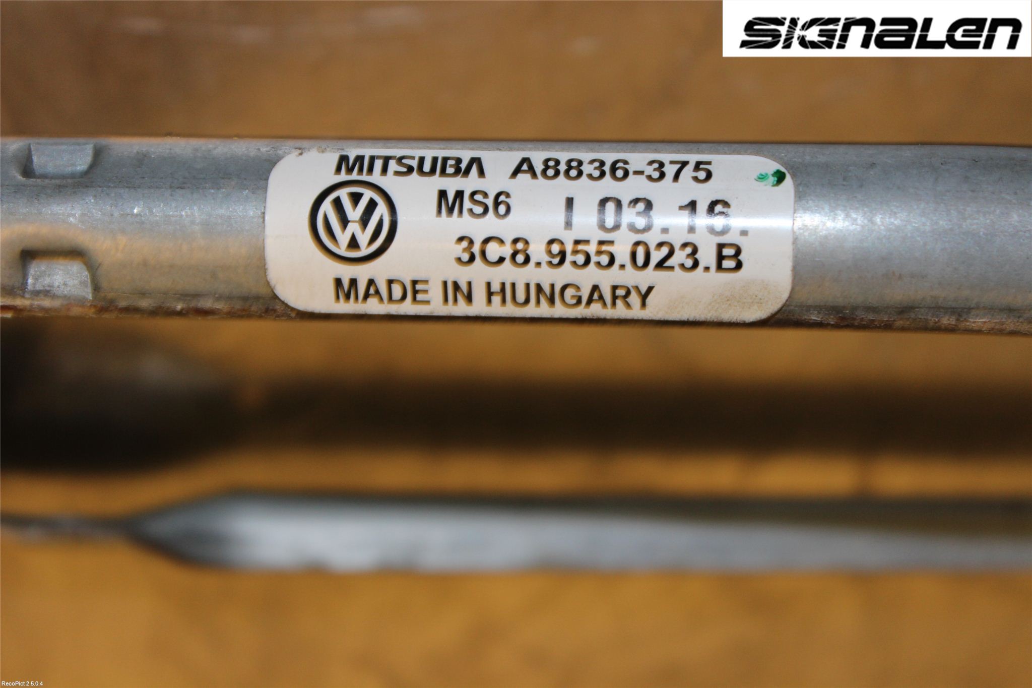 Volkswagen VW PASSAT CC 08-16 Torkarmekanism Vindruta