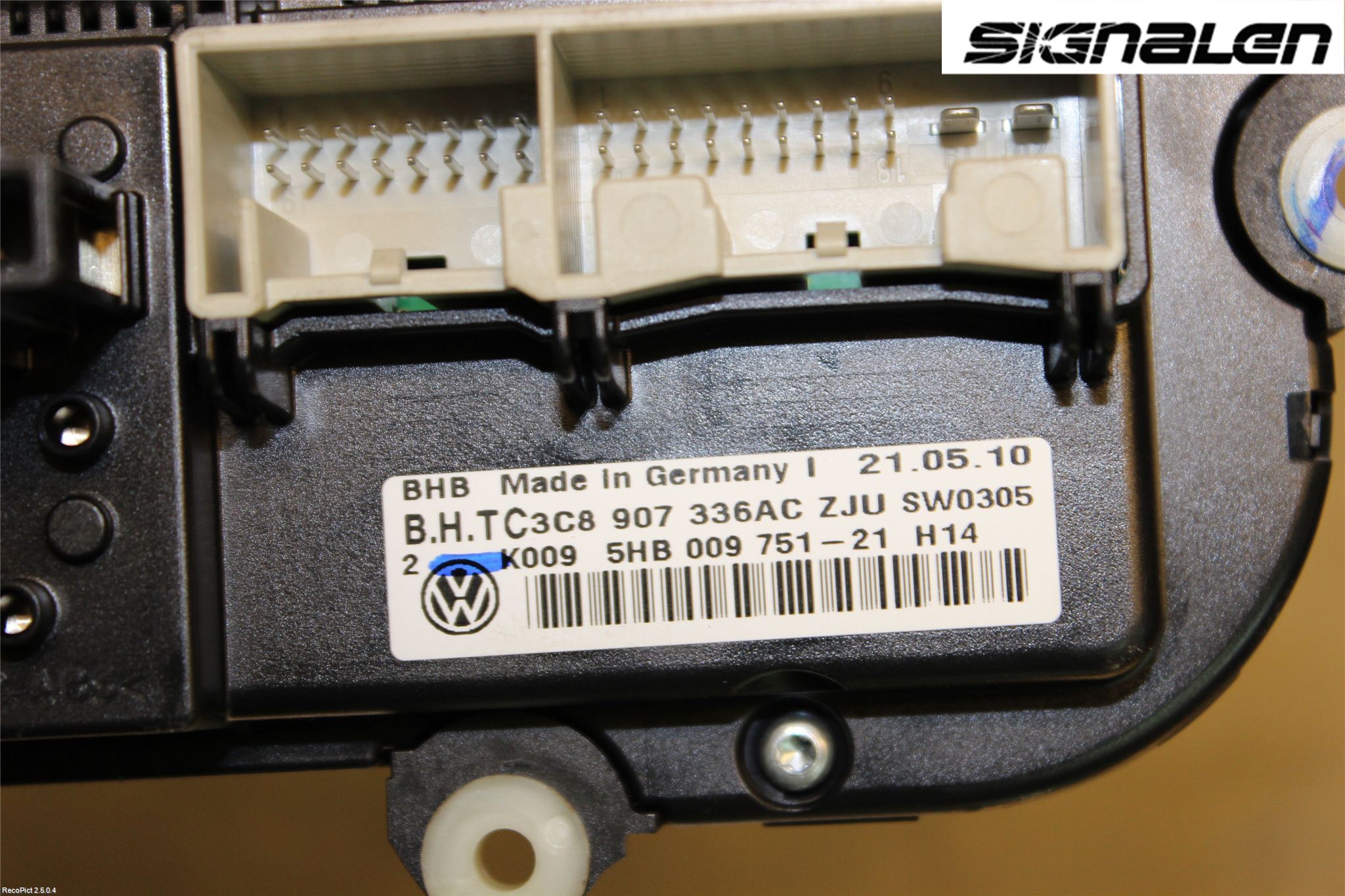Volkswagen VW GOLF VI 09-13 Ac Styrenhet Ac Manöveren