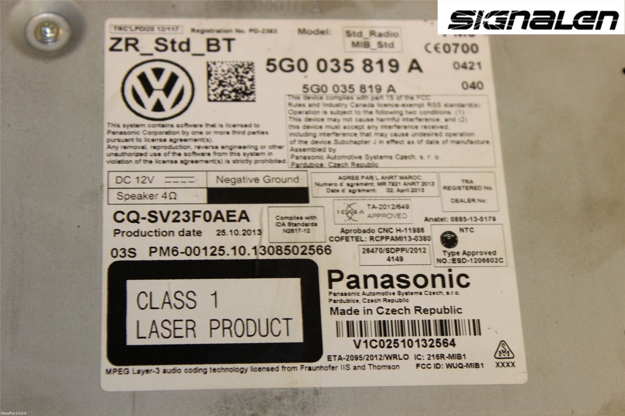 Volkswagen VW GOLF / E-GOLF VII 13-20 Radio