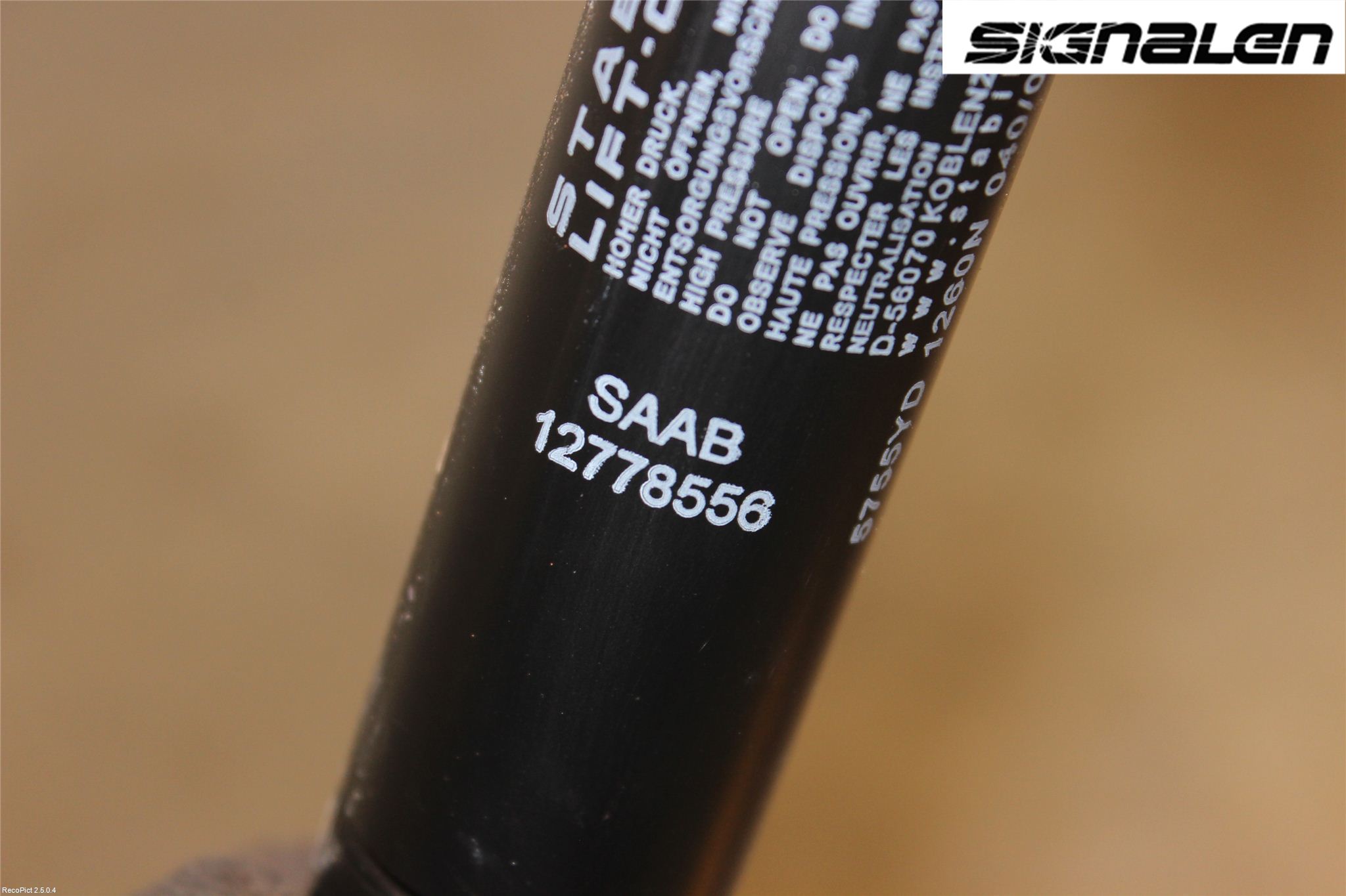 Saab 9-3 VER2/VER3 08-15 Gasfjäder Baklucka