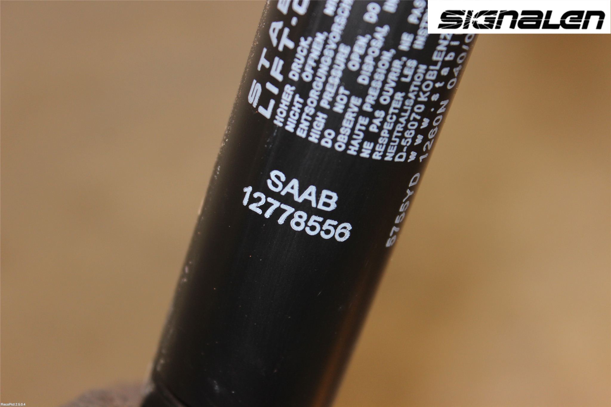 Saab 9-3 VER2/VER3 08-15 Gasfjäder Baklucka