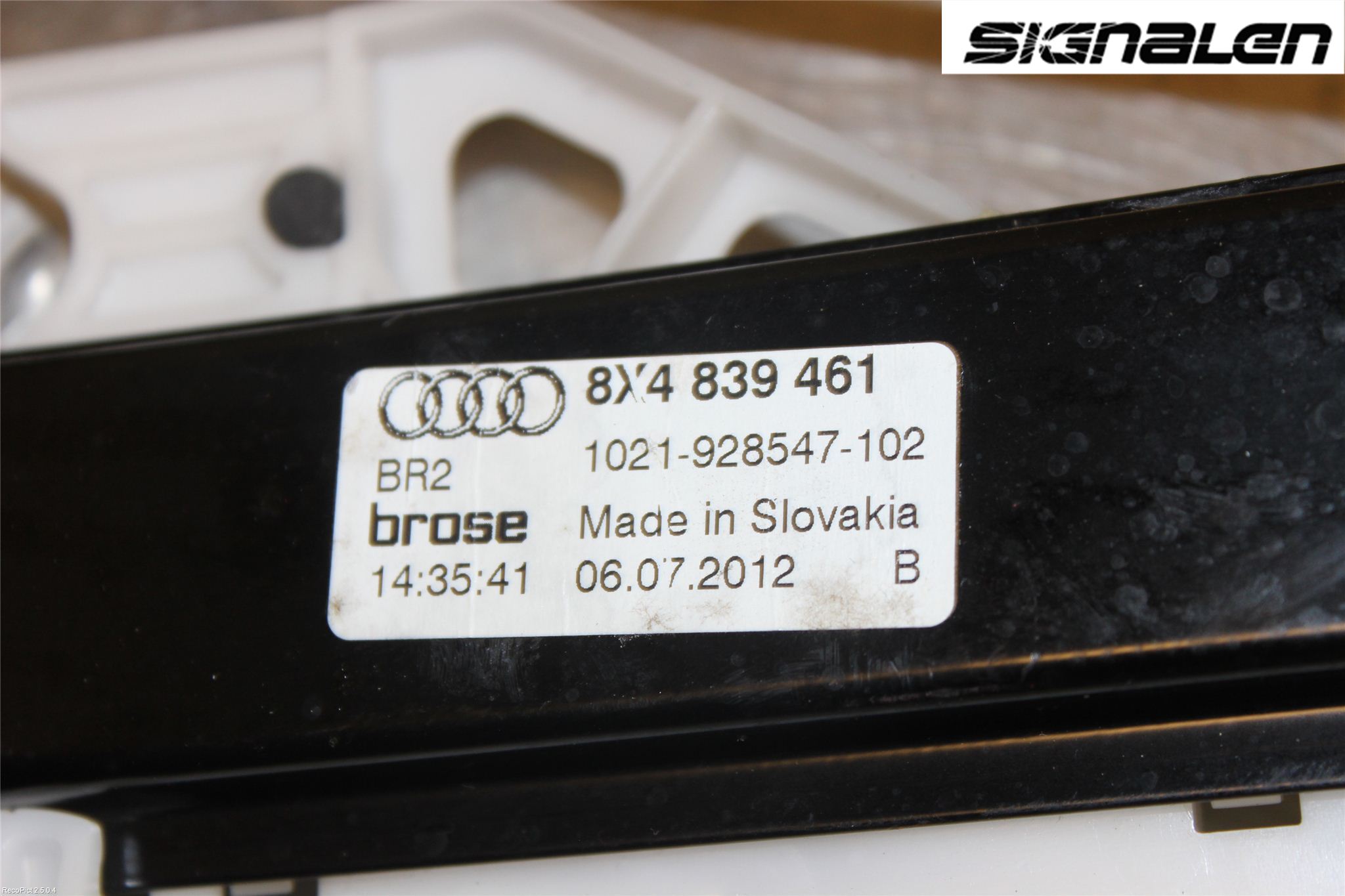 Audi A1/S1 11-18 Fönsterhissmekanism