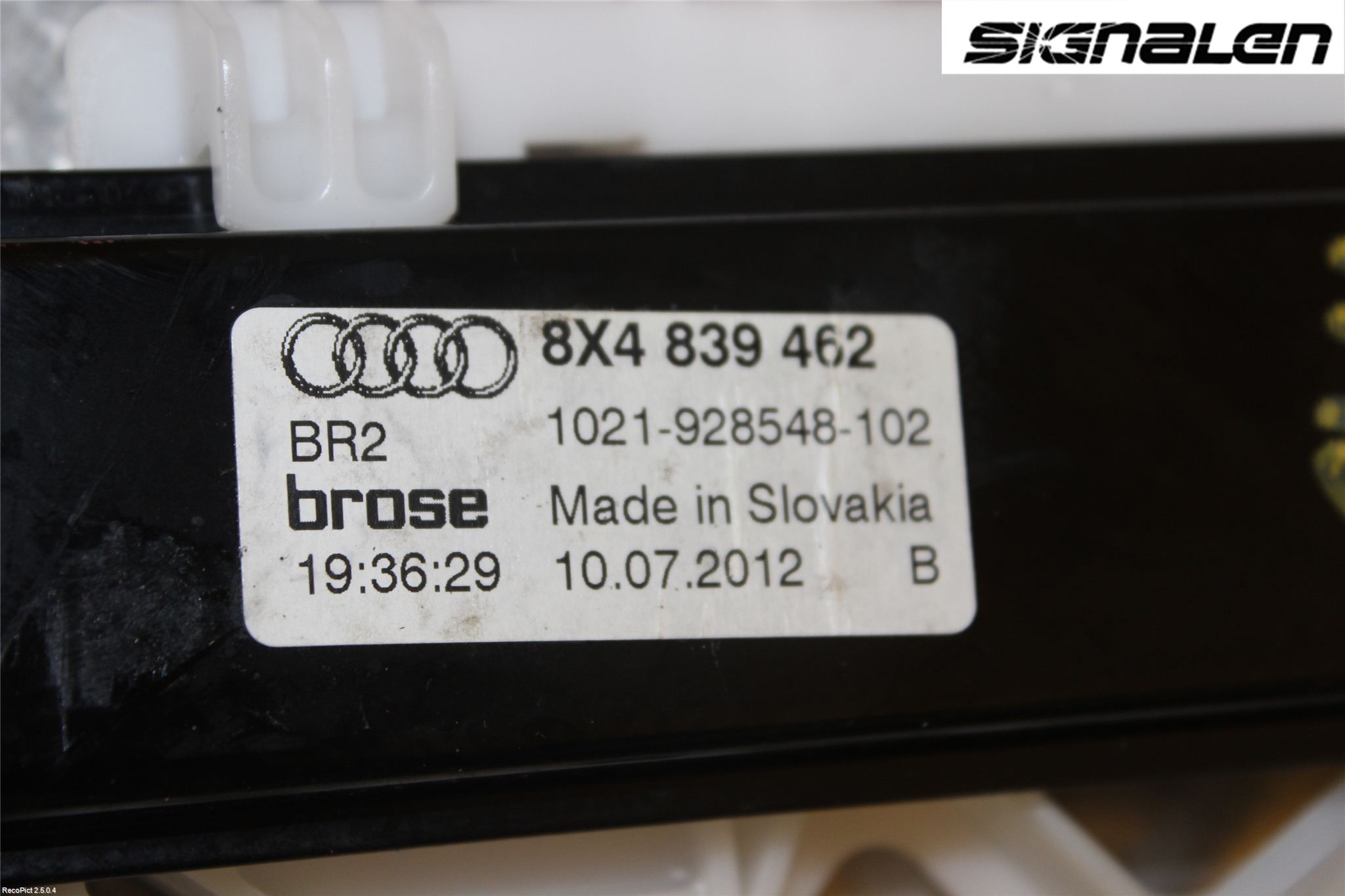 Audi A1/S1 11-18 Fönsterhissmekanism