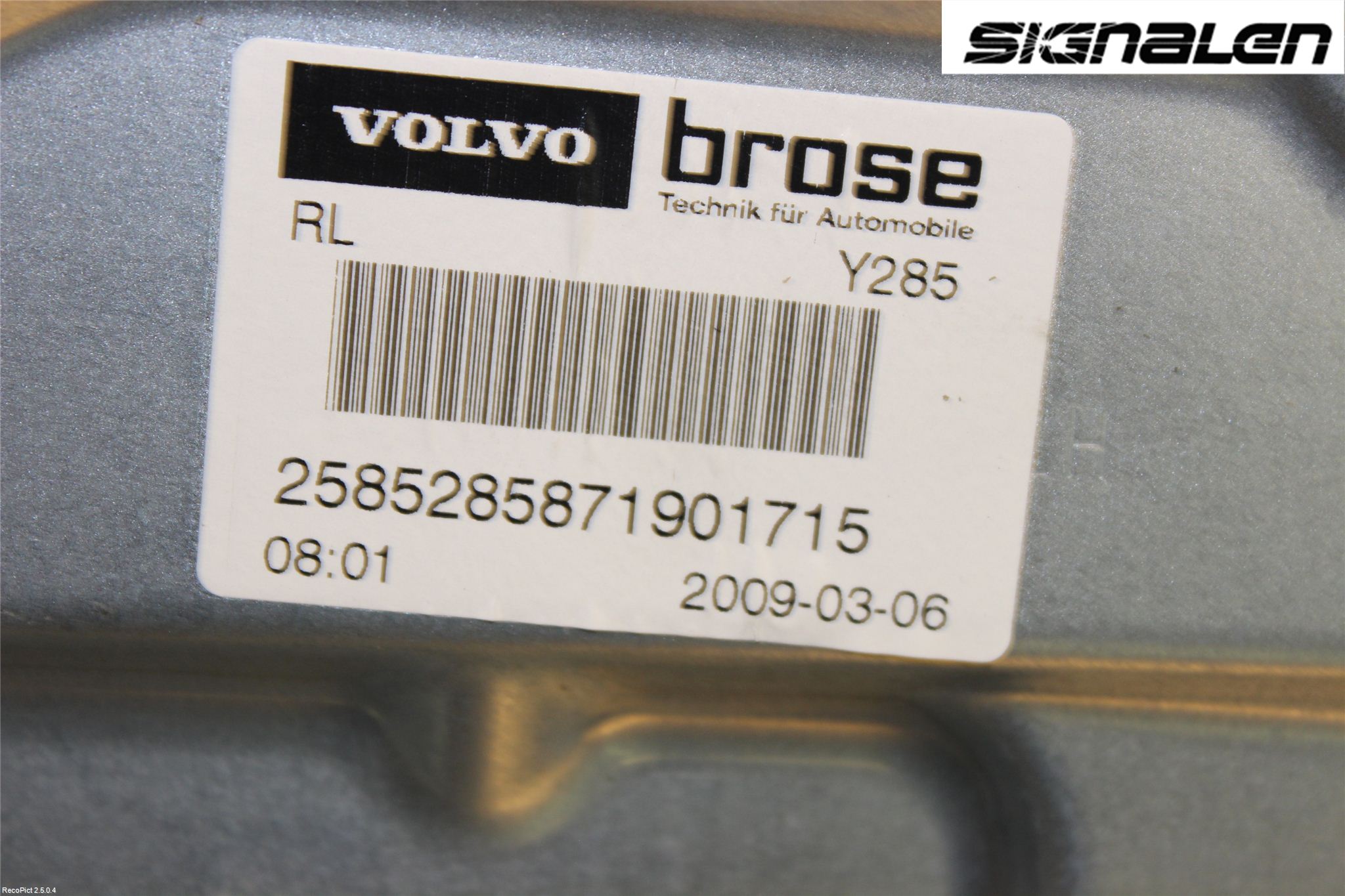 Volvo V70 08-13 Fönsterhissmekanism