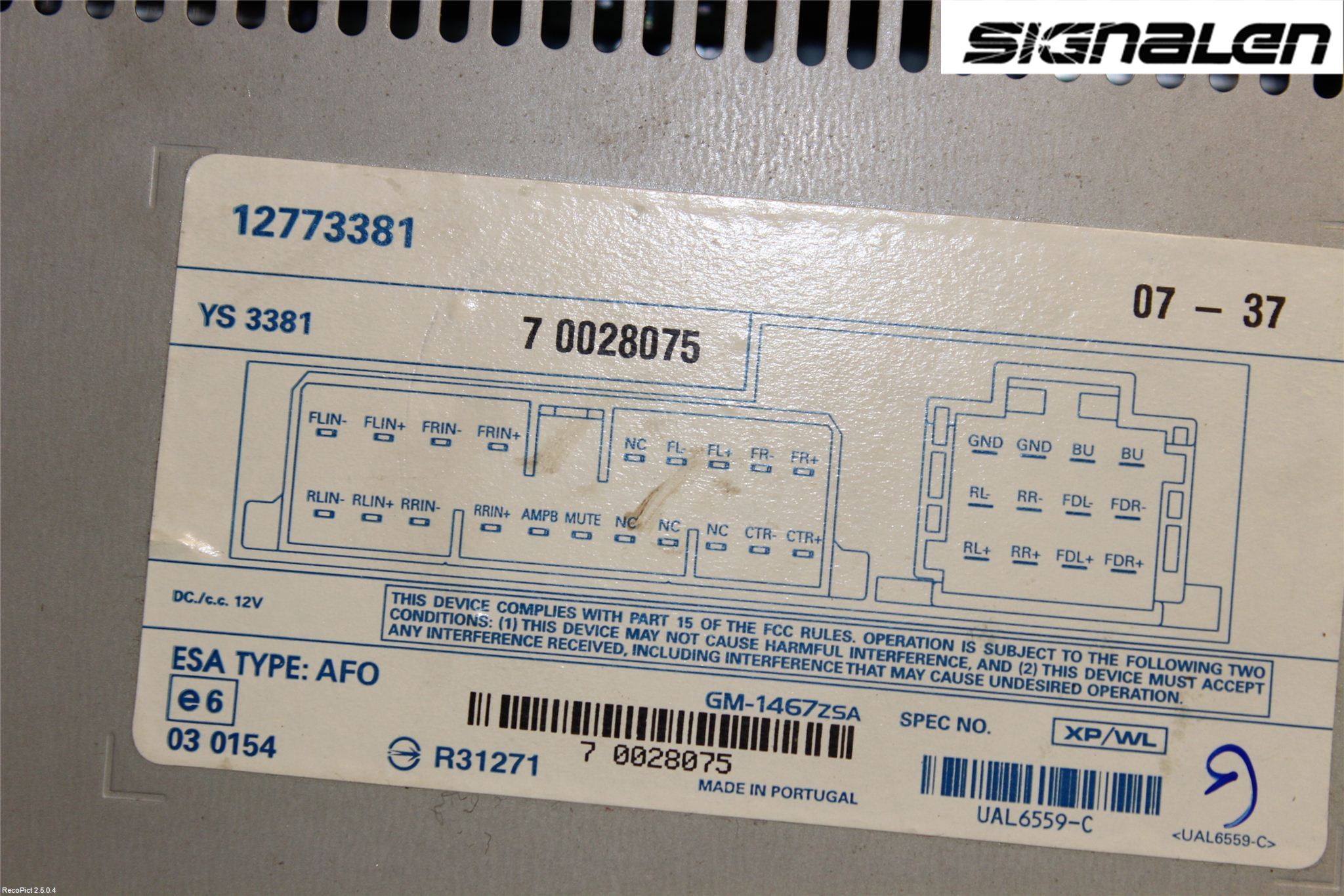 Saab 9-3 VER2/VER3 08-15 Radio-Stereo Förstärkare