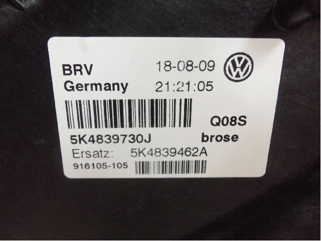 Volkswagen VW GOLF VI 09-13 Fönsterhissmekanism