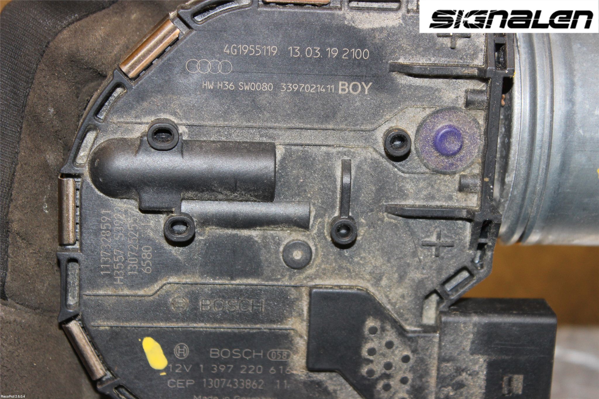 Audi A6/S6 4G 11-18 Torkarmotor Vindruta