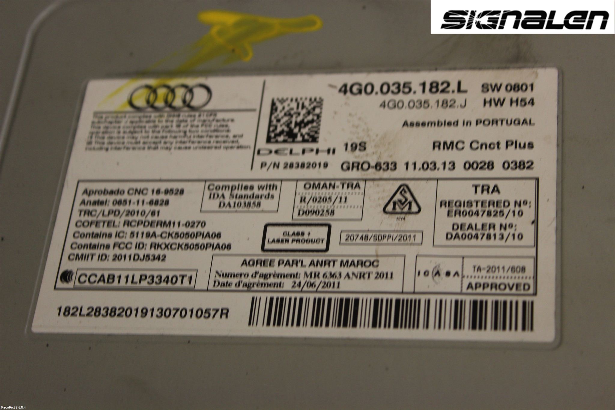 Audi A6/S6 4G 11-18 Radio
