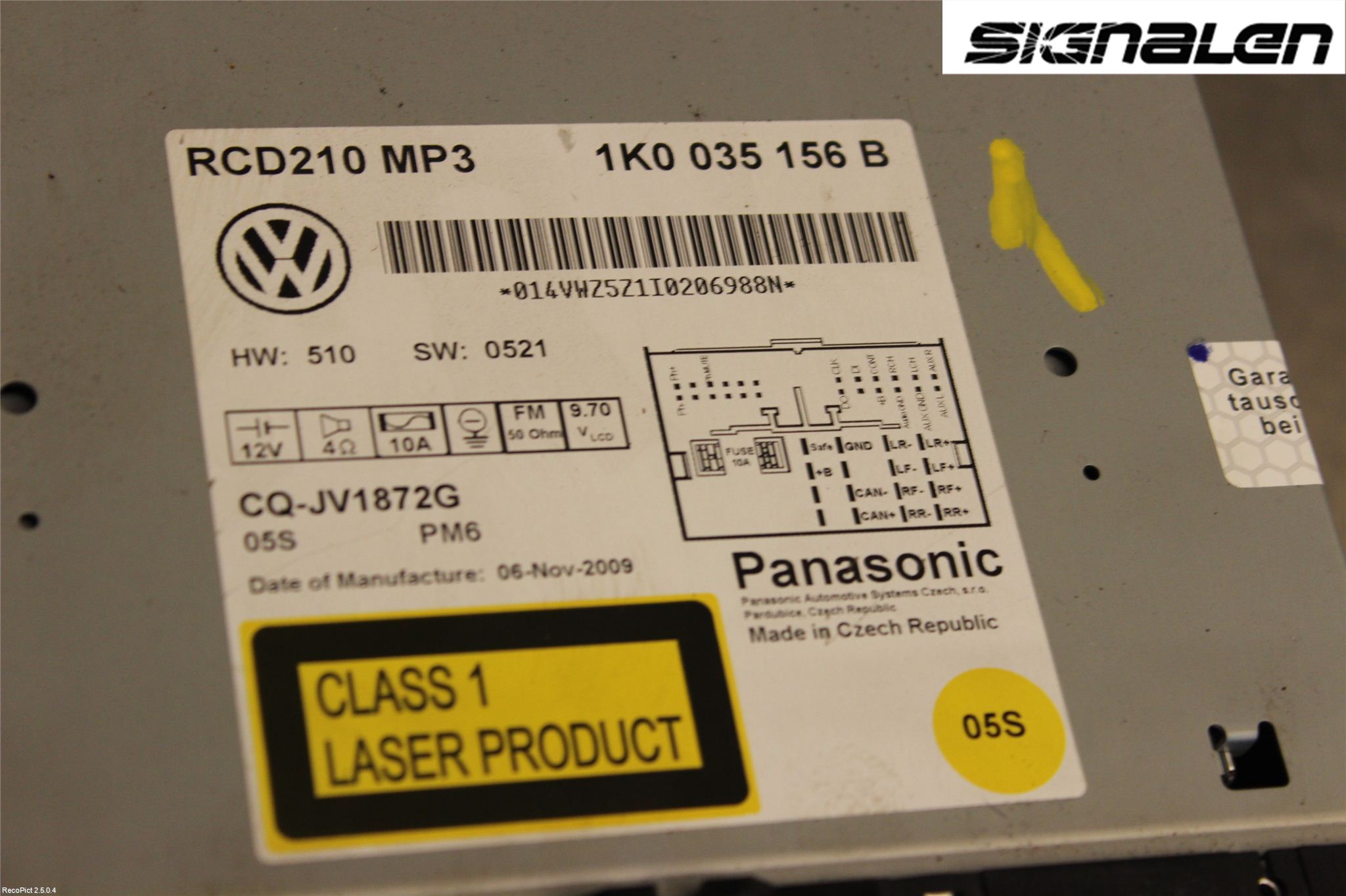 Volkswagen VW TOURAN 03-10 Radio