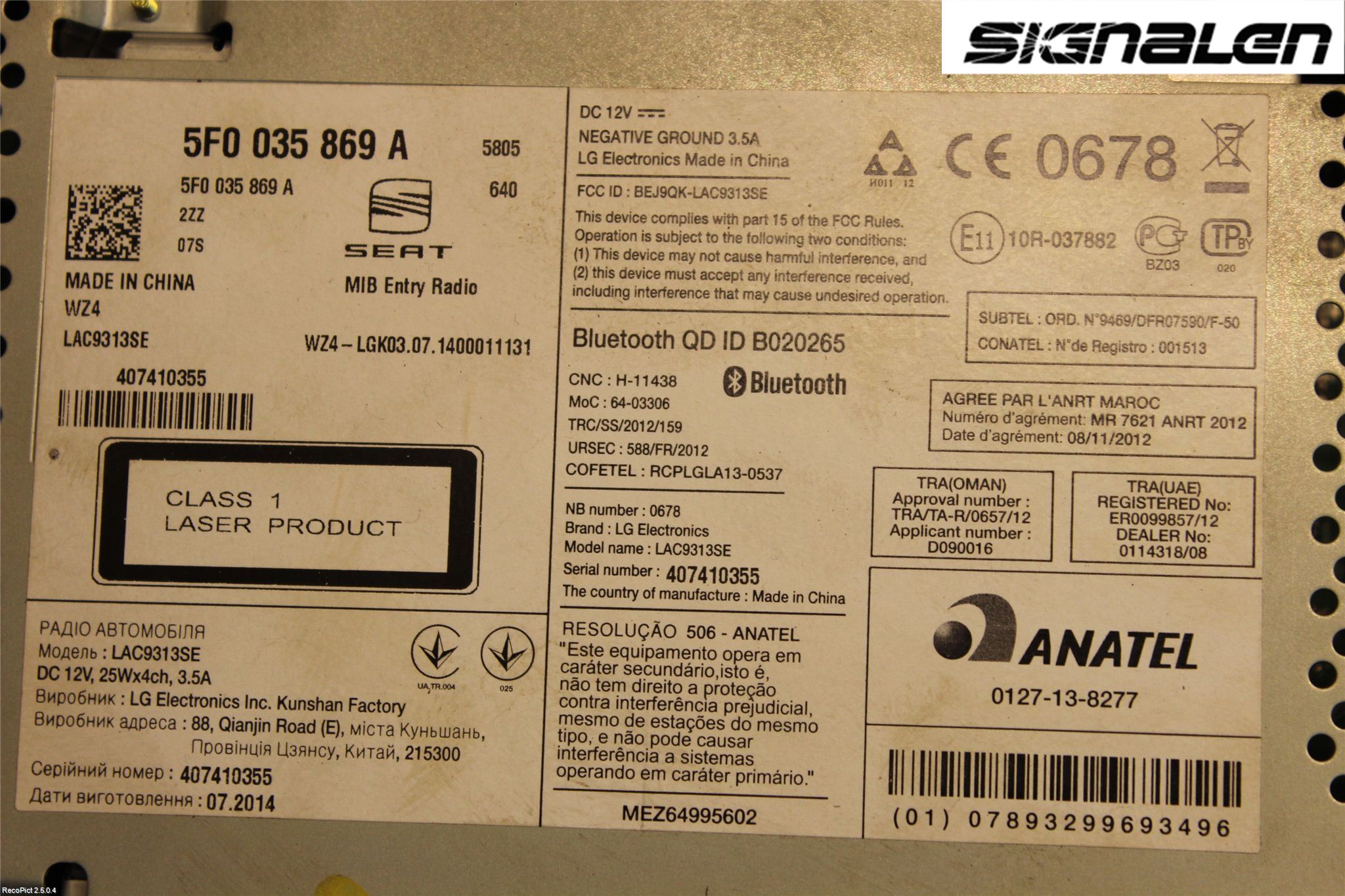 Seat LEON 13-20 Radio