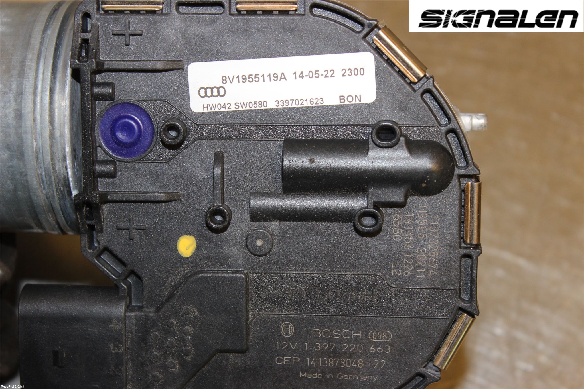Audi A3/S3 8V 13-20 Torkarmotor Vindruta