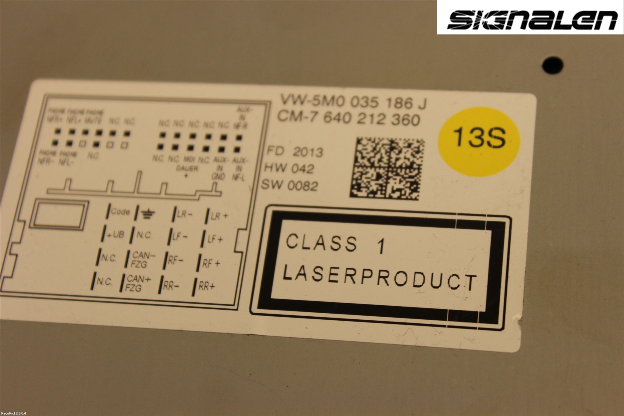 Volkswagen VW GOLF PLUS/CROSS GOLF 04-14 Radio