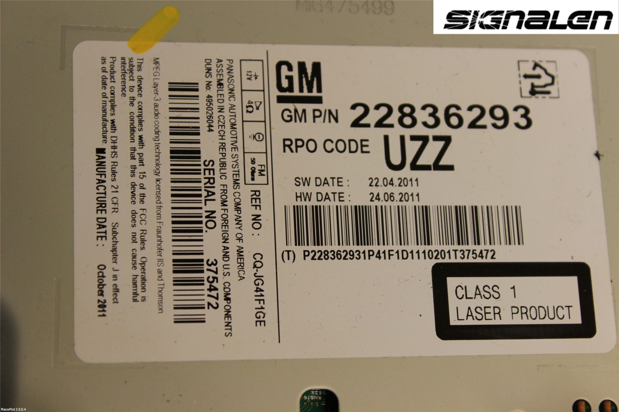 Opel INSIGNIA 09-16 Radio