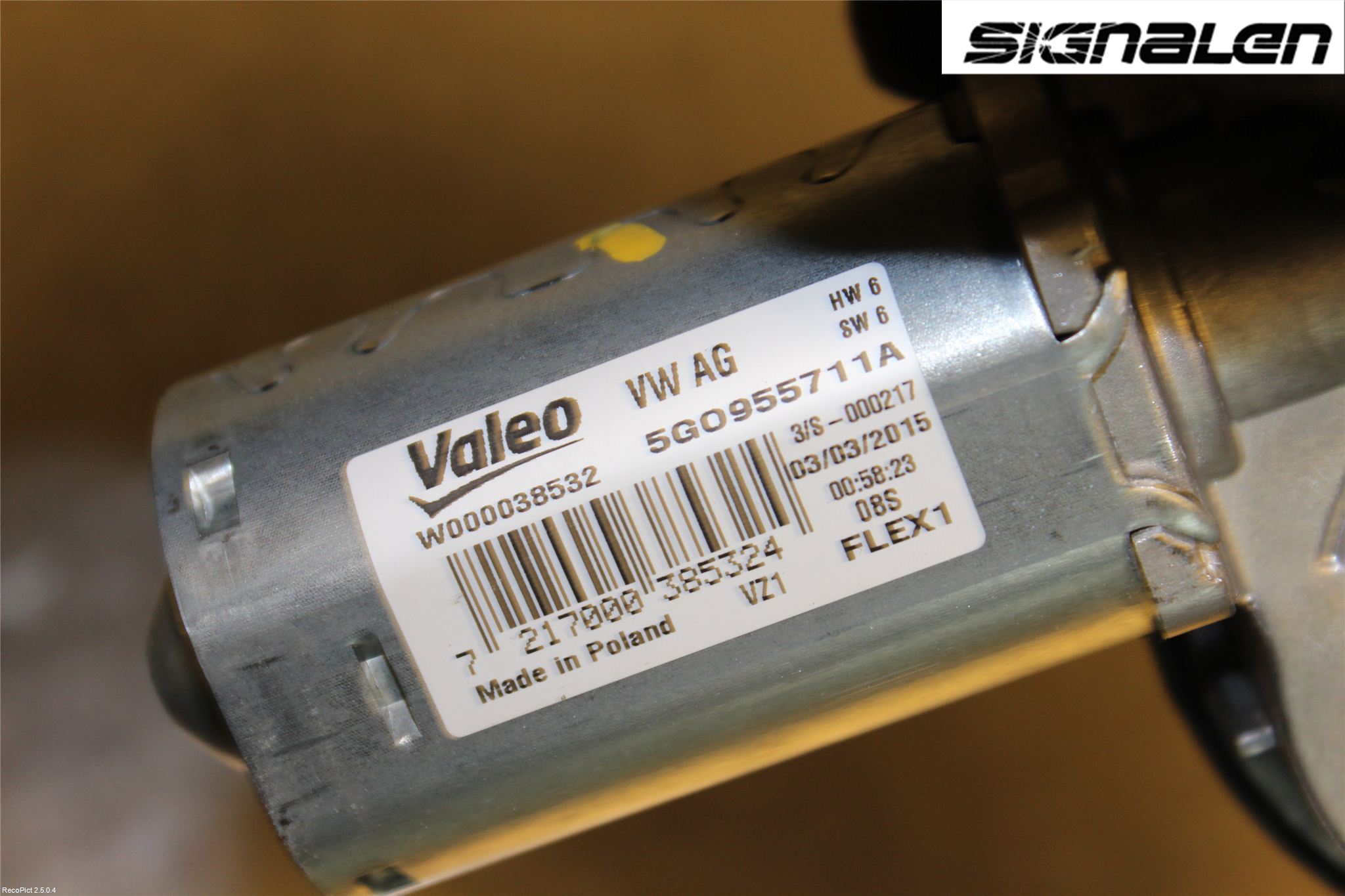 Volkswagen VW GOLF / E-GOLF VII 13-20 Torkarmotor Baklucka