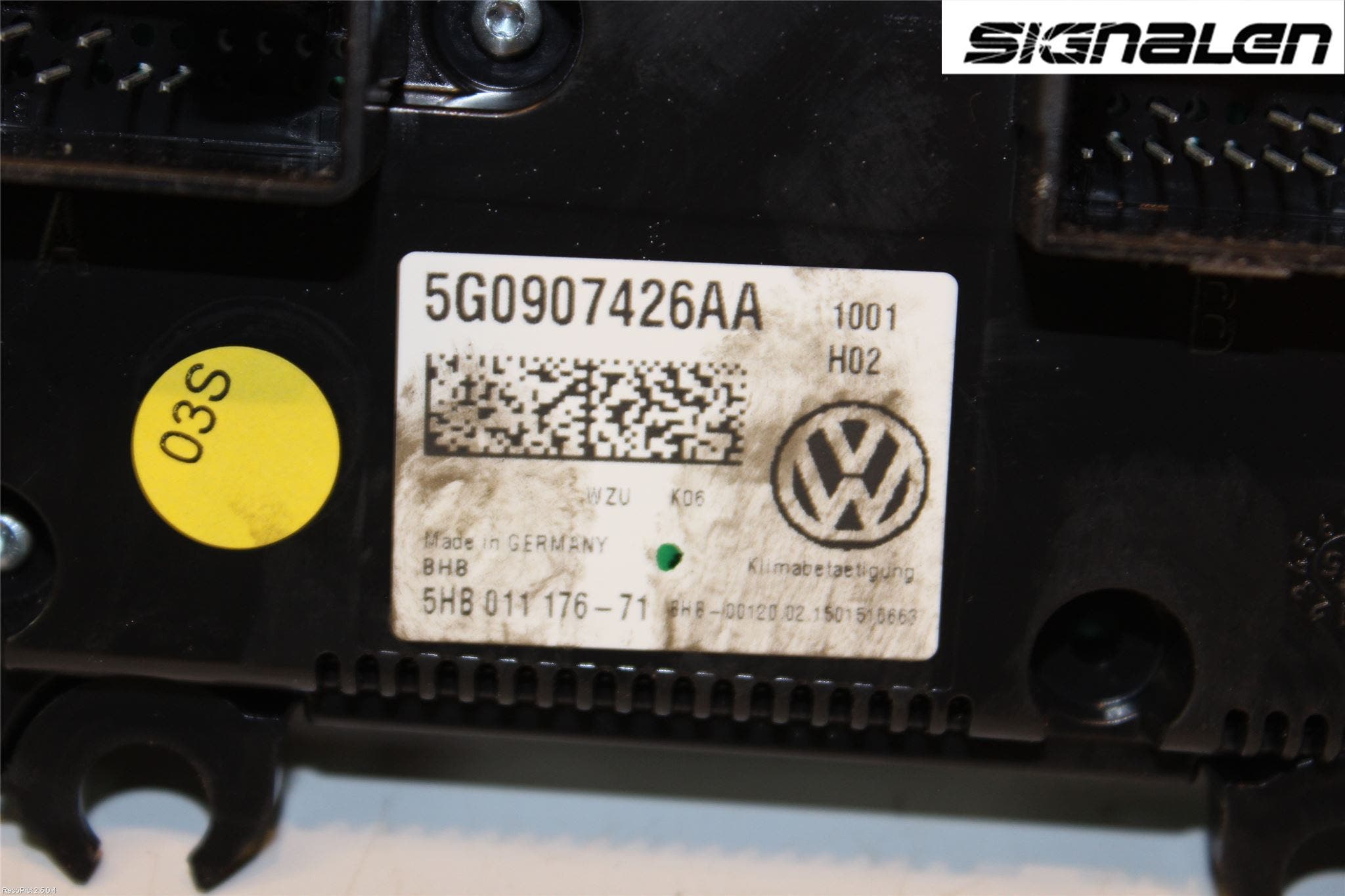 Volkswagen VW GOLF / E-GOLF VII 13-20 Ac Styrenhet Ac Manöveren