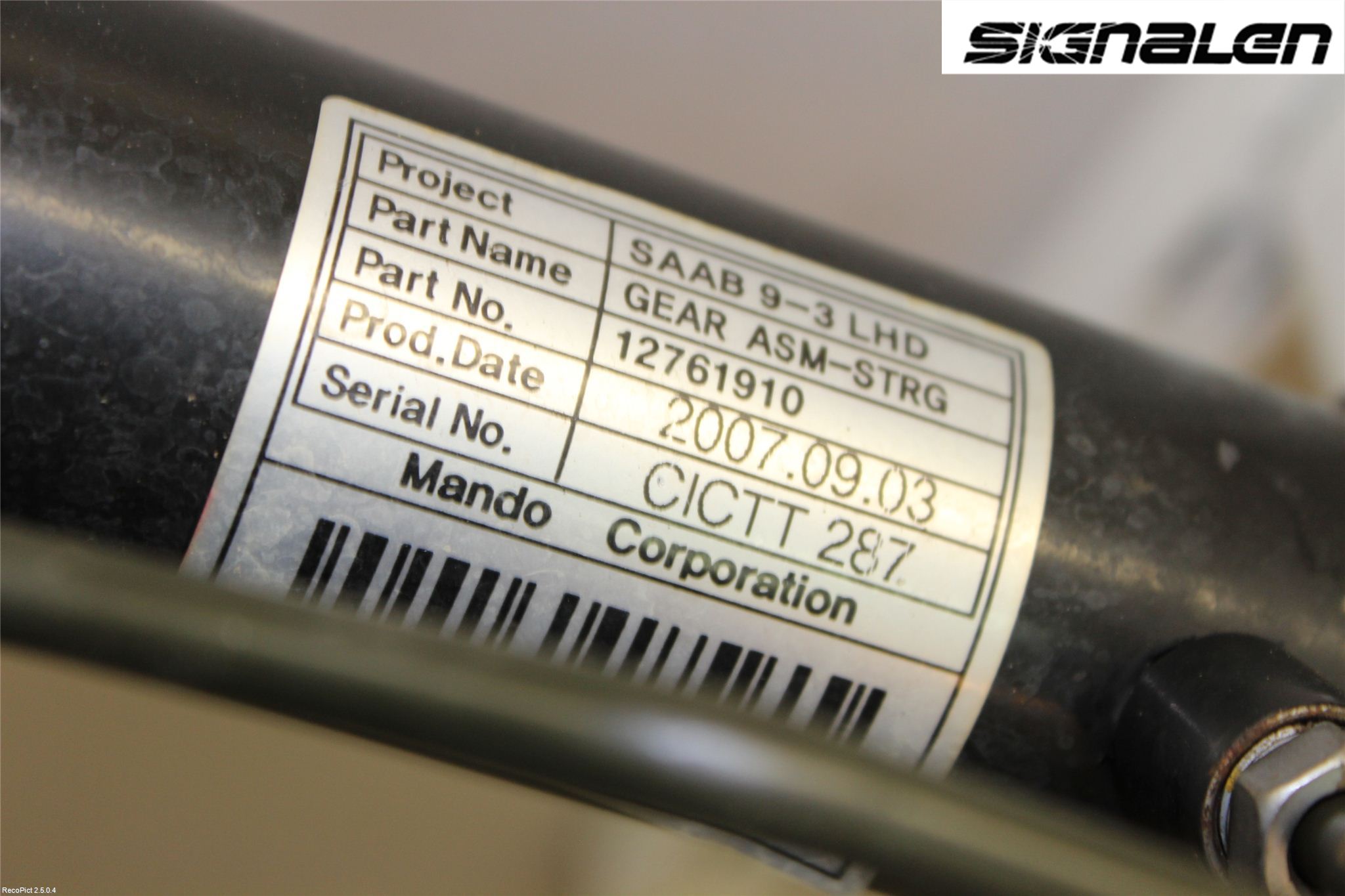 Saab 9-3 VER2/VER3 08-15 Styrväxel Servo -Snäcka