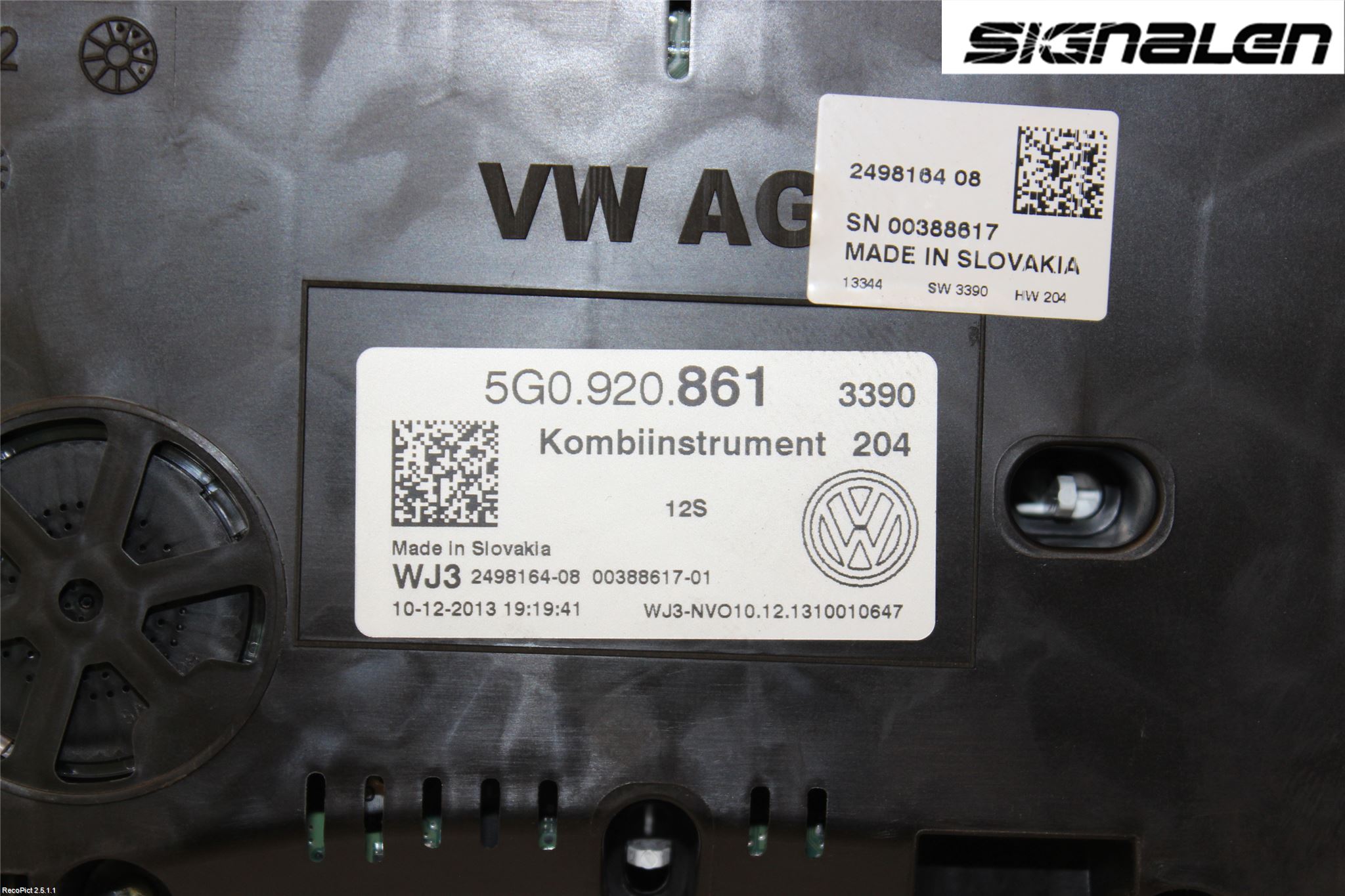 Volkswagen VW GOLF / E-GOLF VII 13-20 Instrument Komb
