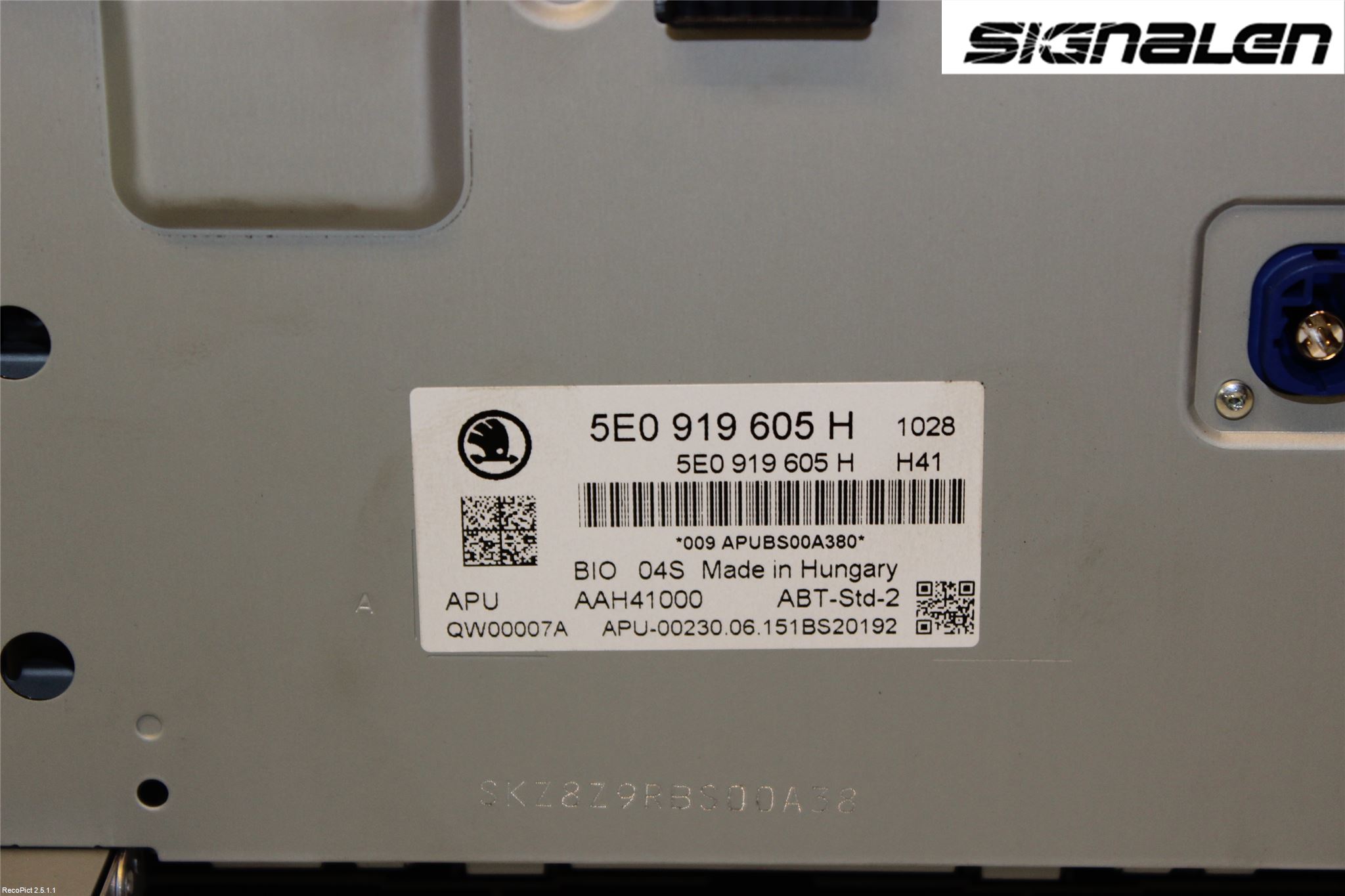 Skoda OCTAVIA (5E) 13-20 Multifunktionsdisplay