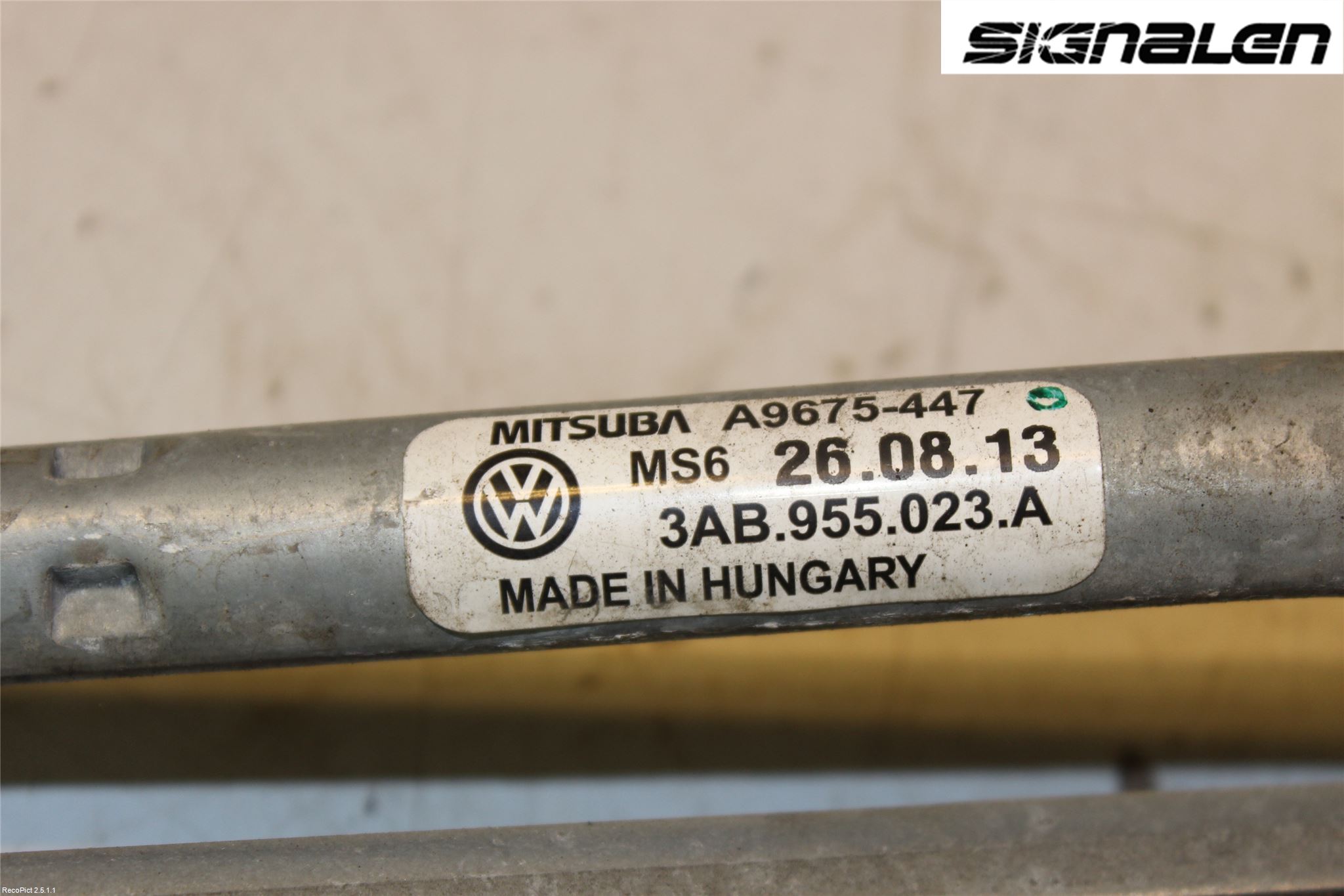 Volkswagen VW PASSAT 11-14 Torkarmekanism Vindruta