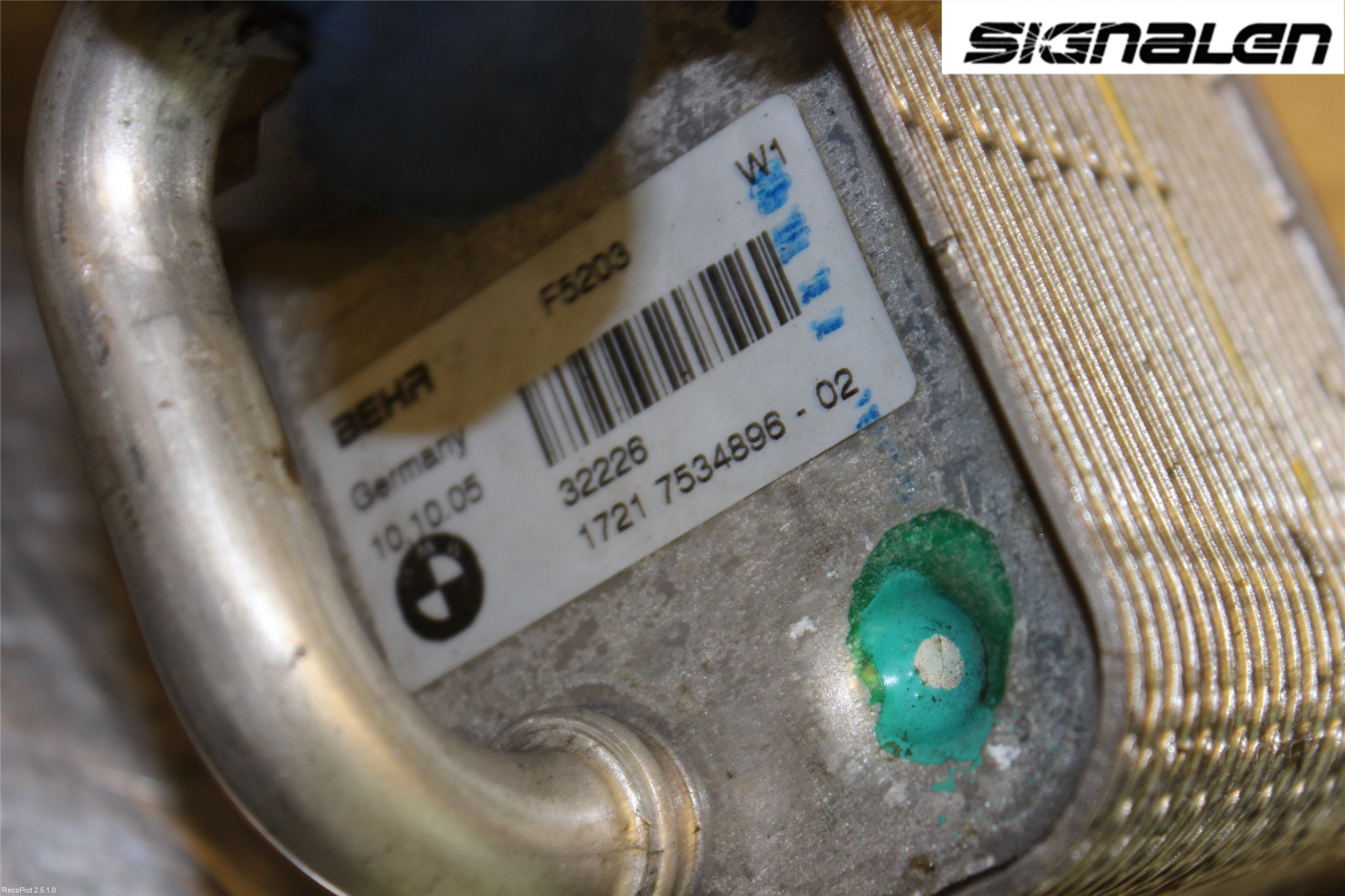 BMW 5 E60/61 Sed/Tou 02-10 Oljekylare Motor