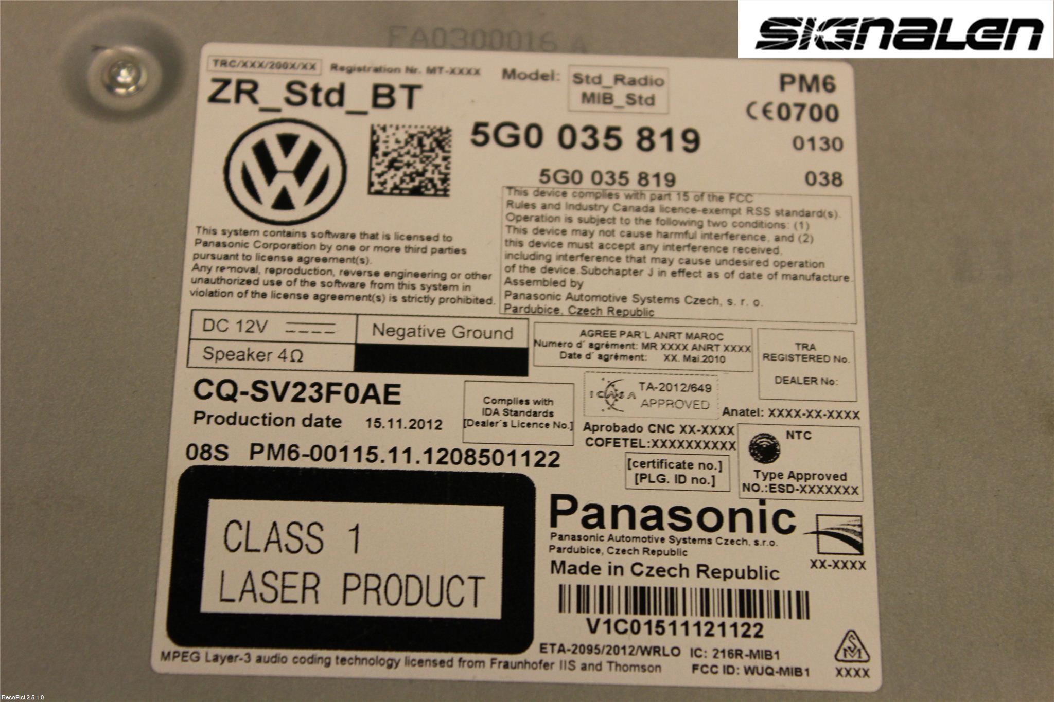 Volkswagen VW GOLF / E-GOLF VII 13-20 Radio