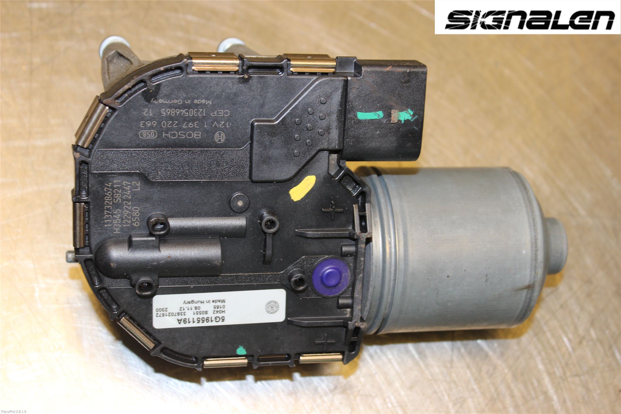 Volkswagen VW GOLF / E-GOLF VII 13-20 Torkarmotor Vindruta