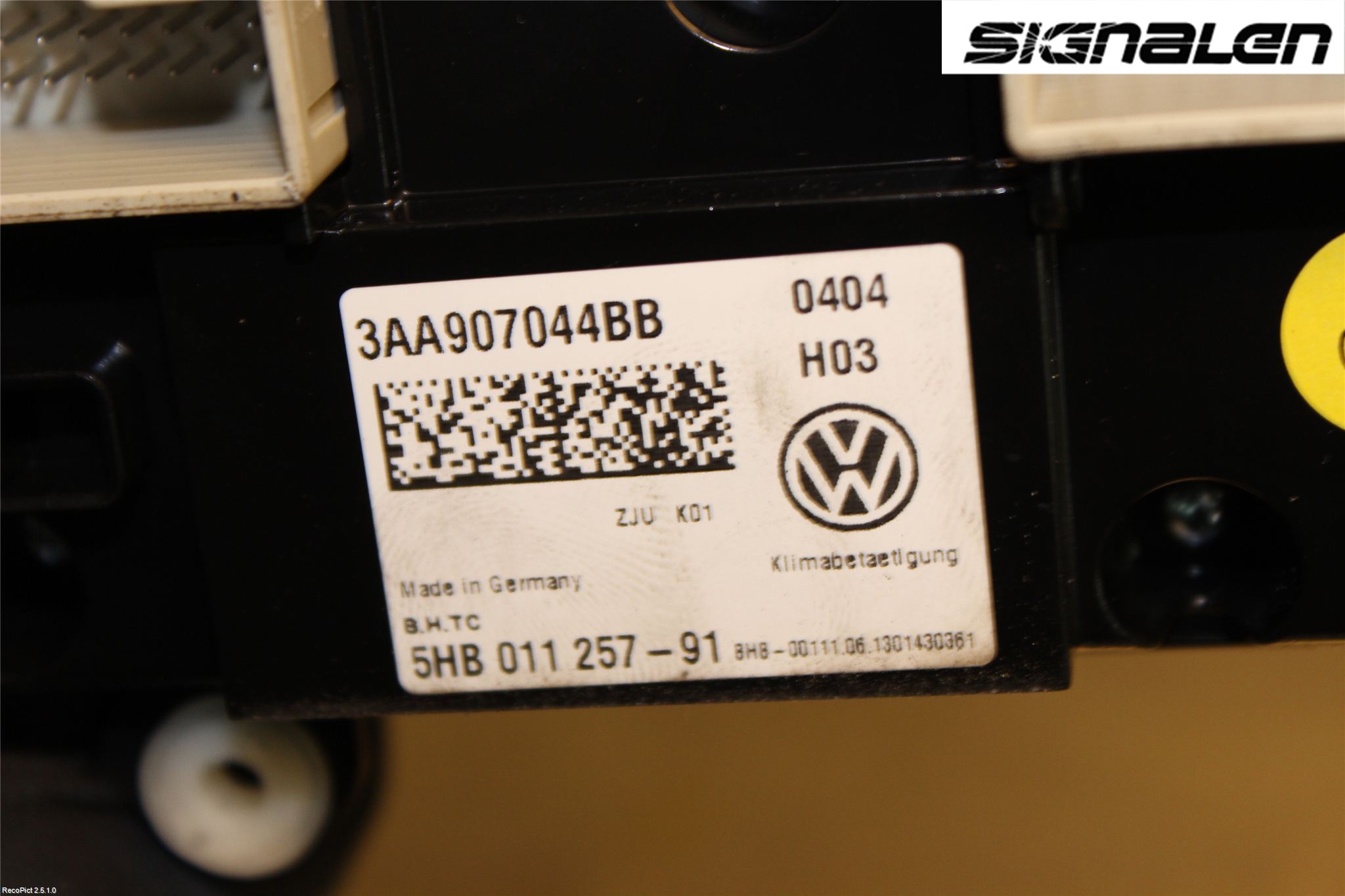Volkswagen VW PASSAT 11-14 Ac Styrenhet Ac Manöveren