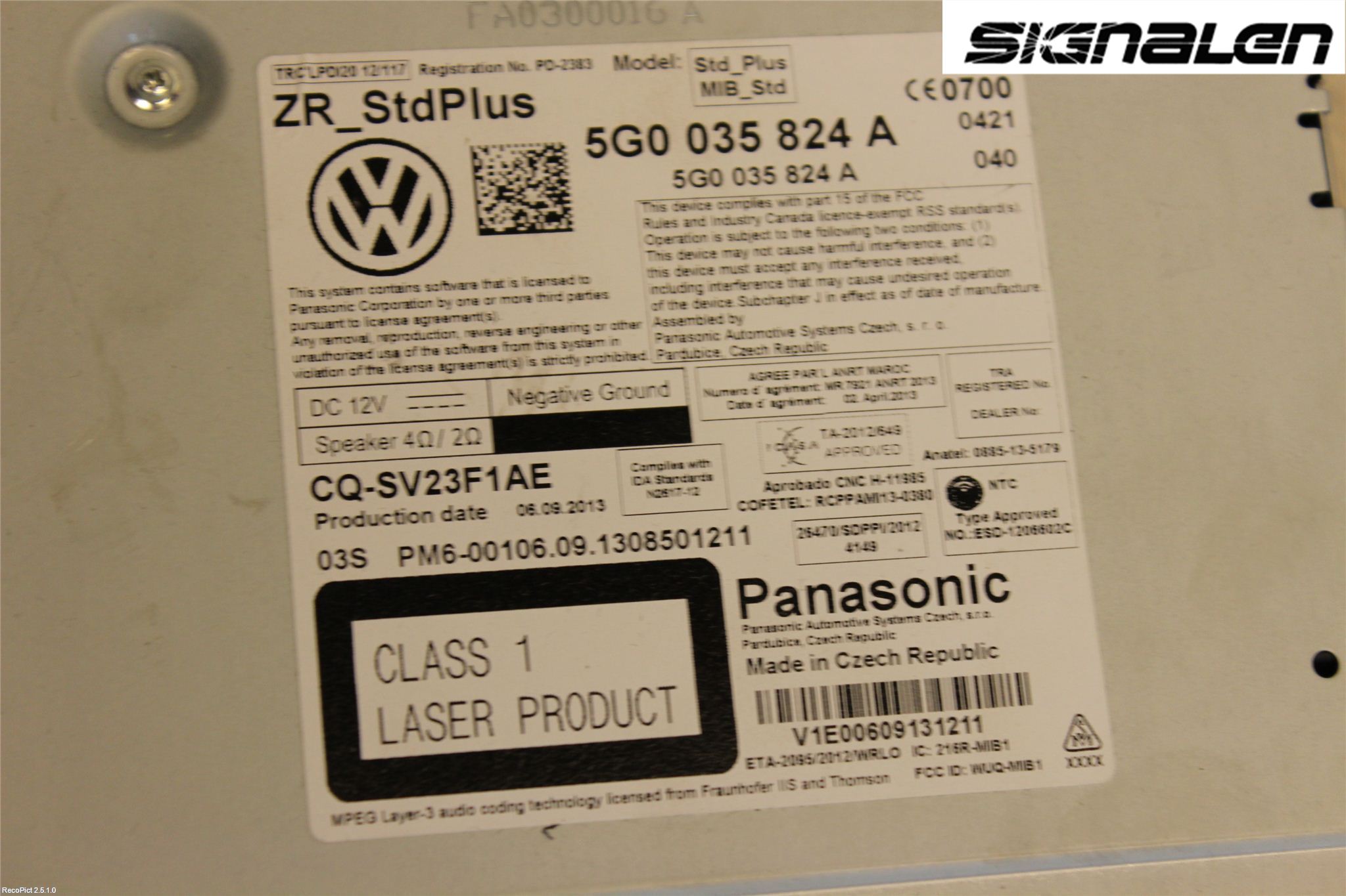 Volkswagen VW GOLF / E-GOLF VII 13-20 Radio