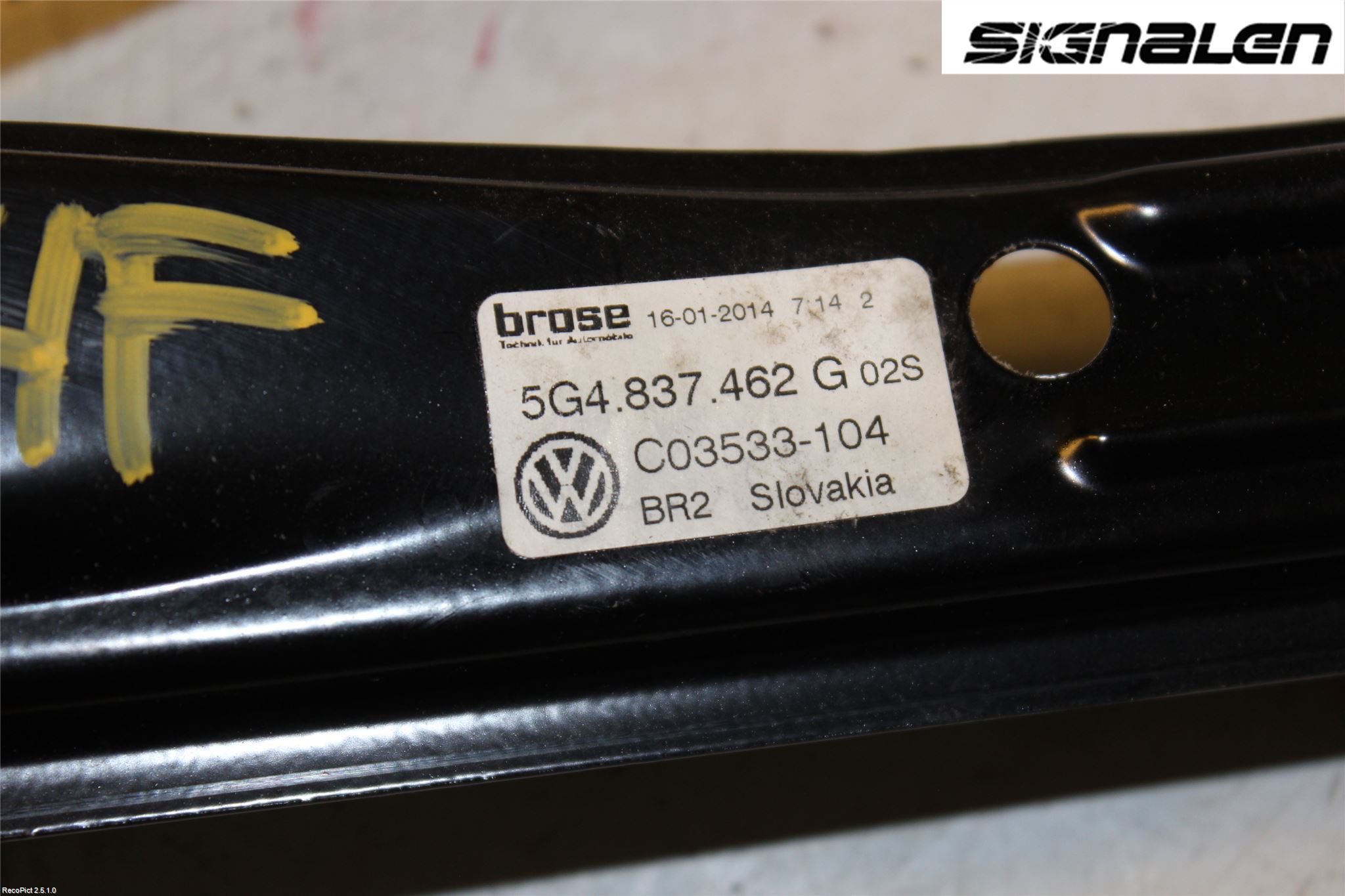 Volkswagen VW GOLF / E-GOLF VII 13-20 Fönsterhissmekanism
