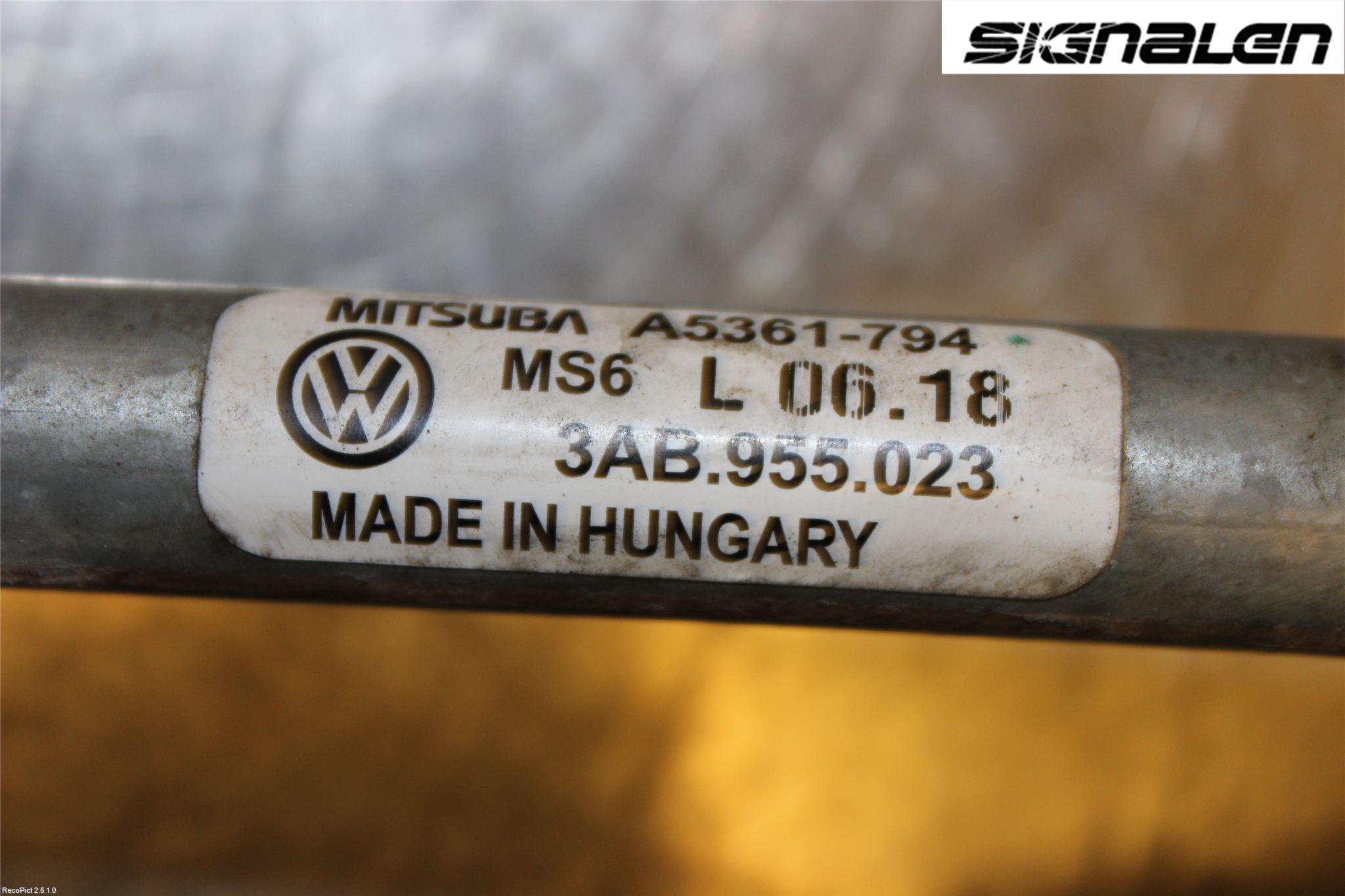 Volkswagen VW PASSAT 11-14 Torkarmekanism Vindruta